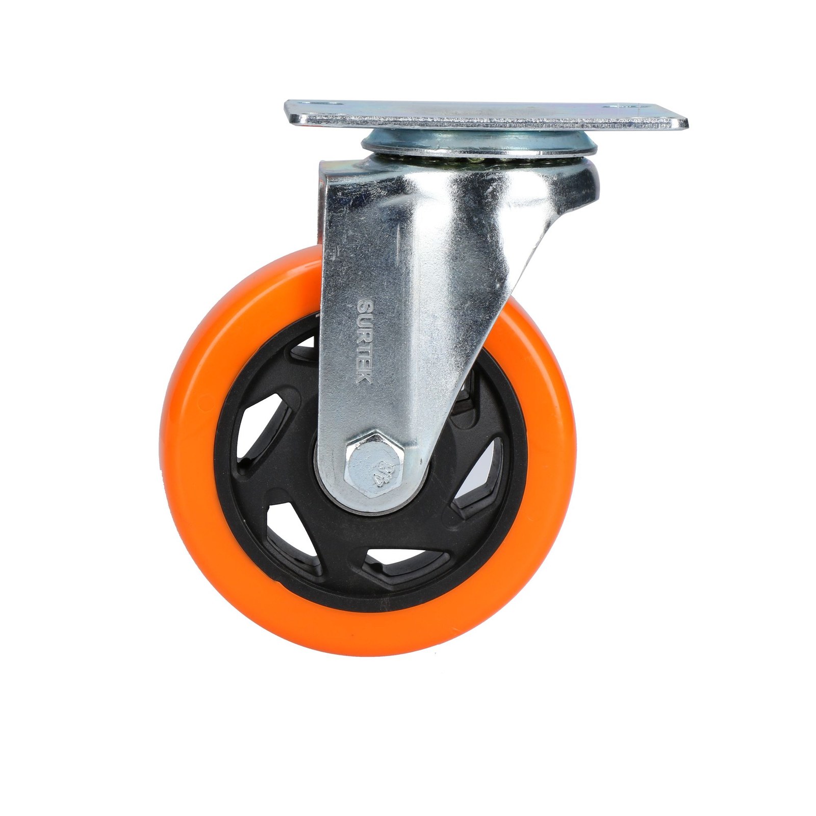 Rodaja de PVC naranja giratoria 4" Surtek - Imagen 3
