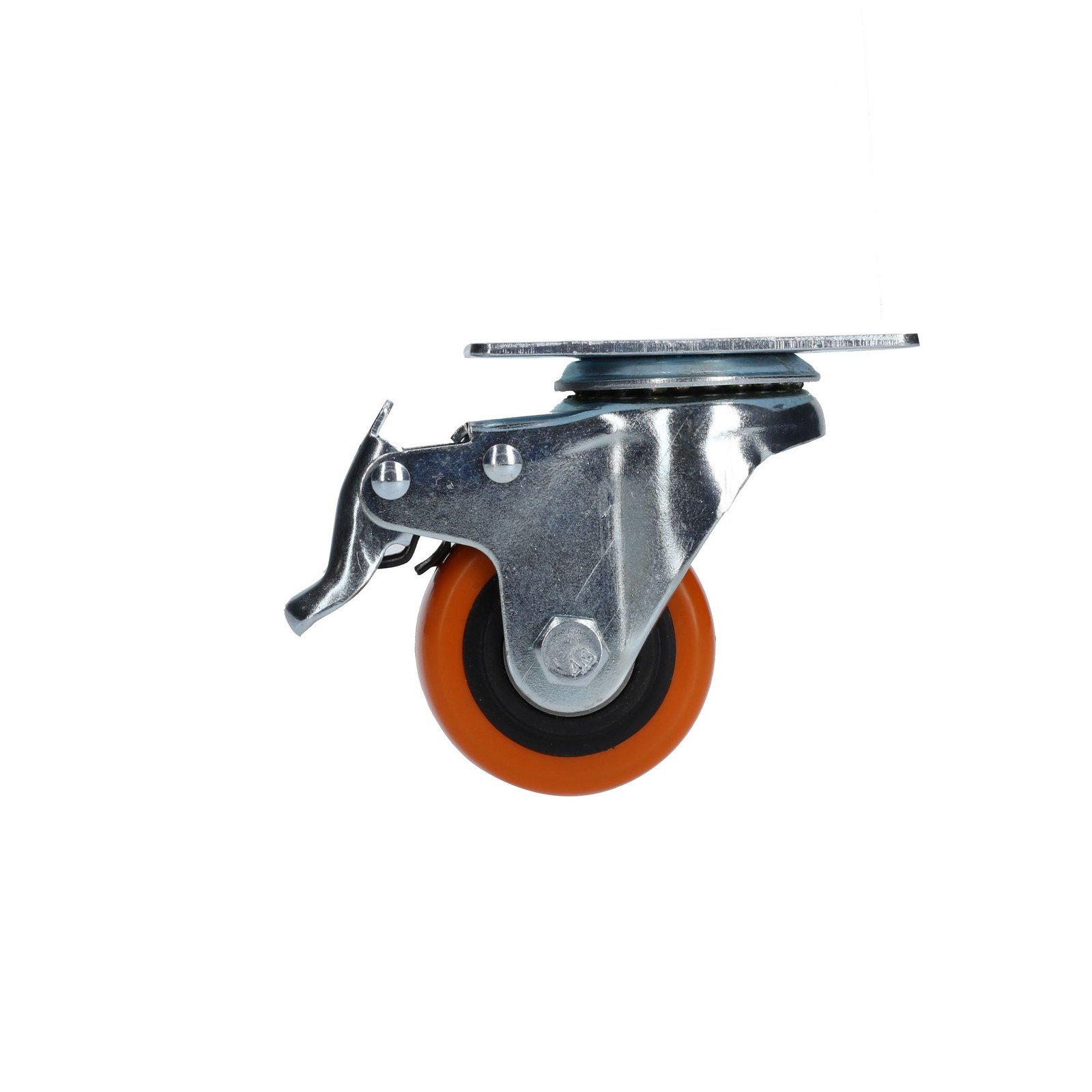 Rodaja de PVC naranja giratoria con freno 2-1/2" Surtek - Imagen 2