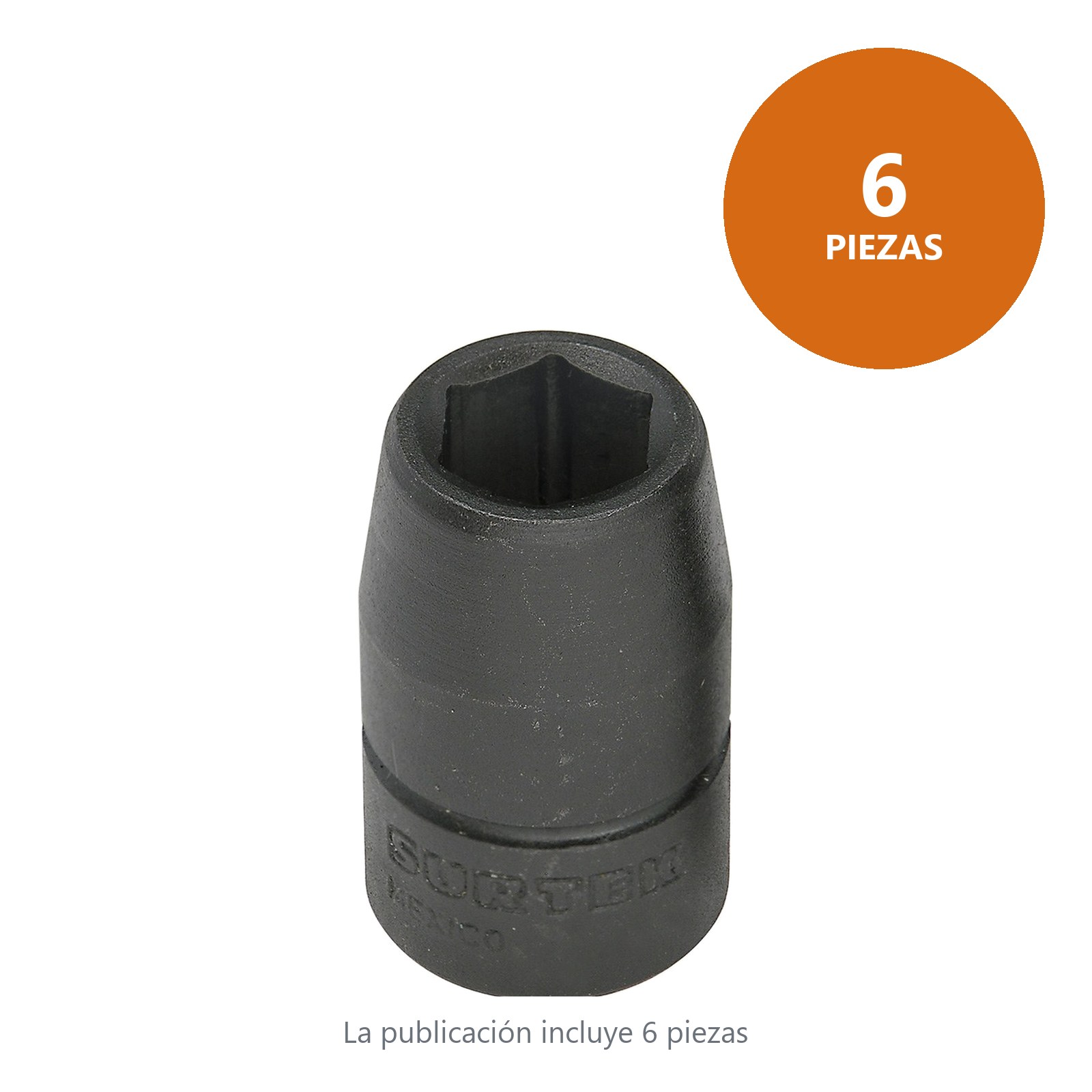Dado de impacto cuadro de 1/2", 6 puntas, en pulgadas, 7/16" Surtek - Imagen 2