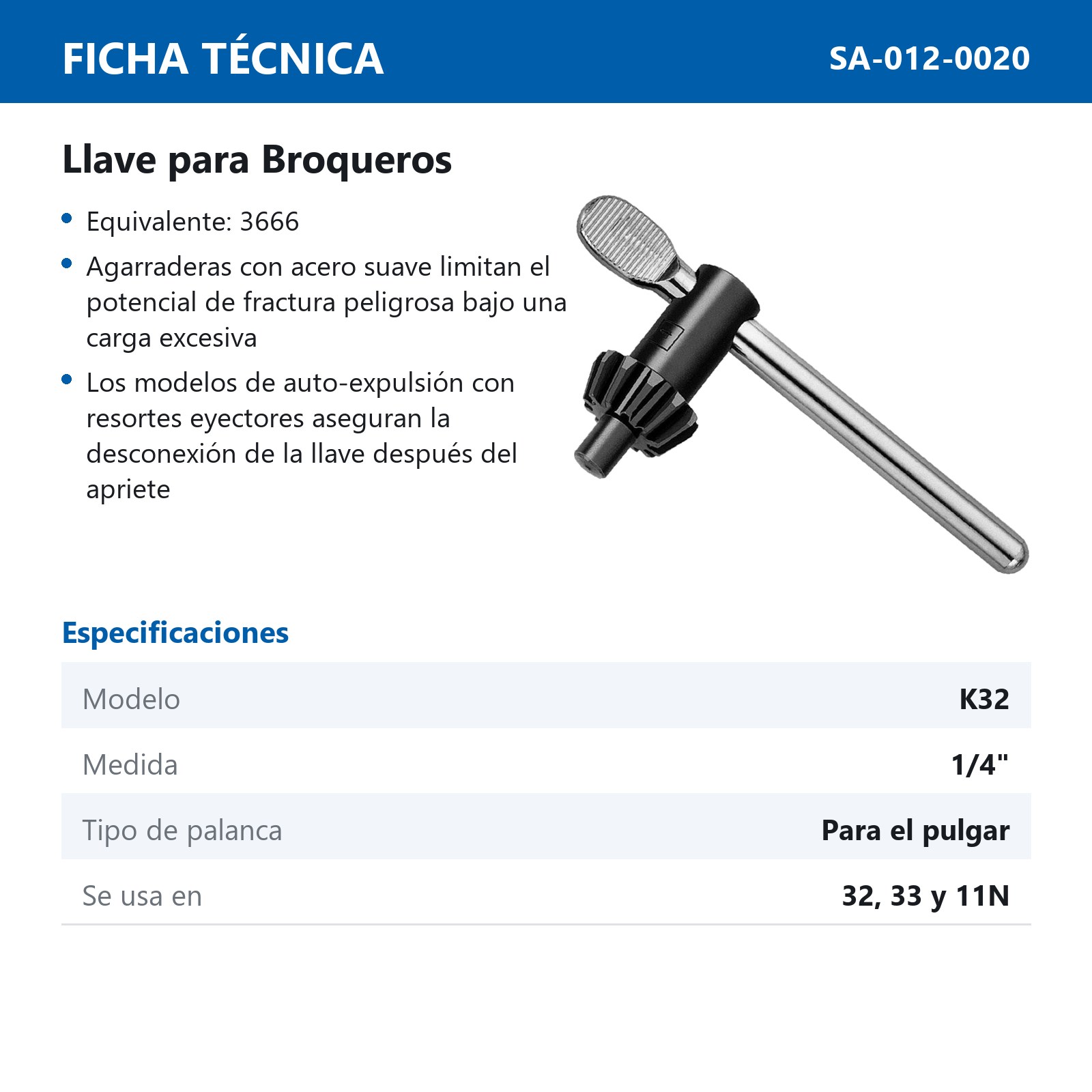 LLAVE JACOBS K32 - Imagen 2