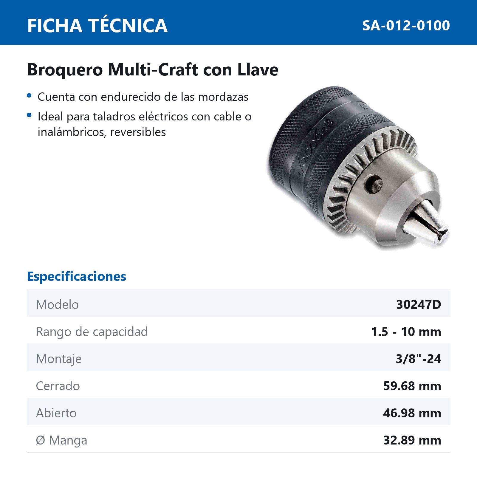 BROQ.JACOBS 10MM MC 3/8KG - Imagen 2