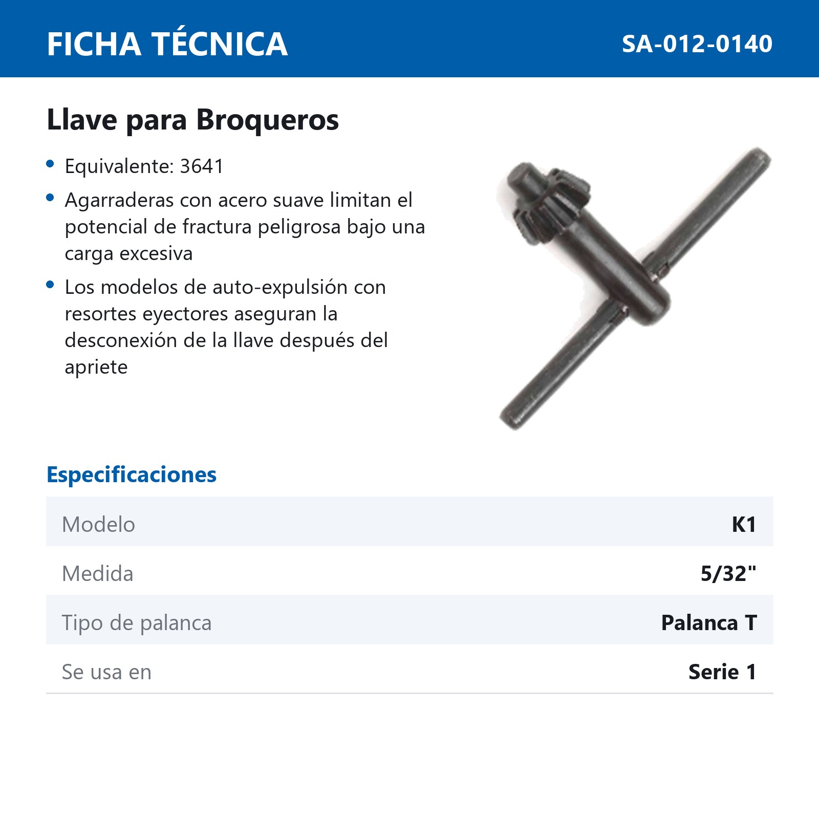 LLAVE JACOBS K1 - Imagen 2