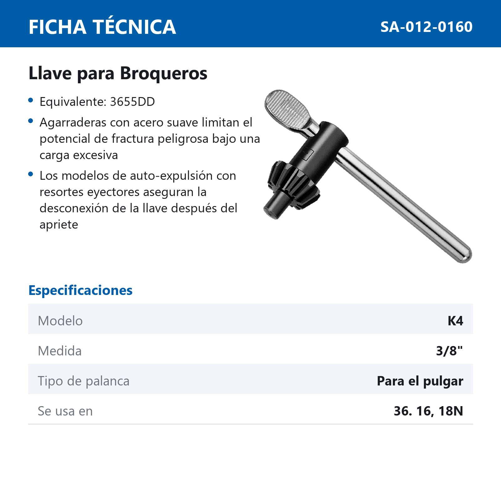 LLAVE JACOBS K4 - Imagen 2