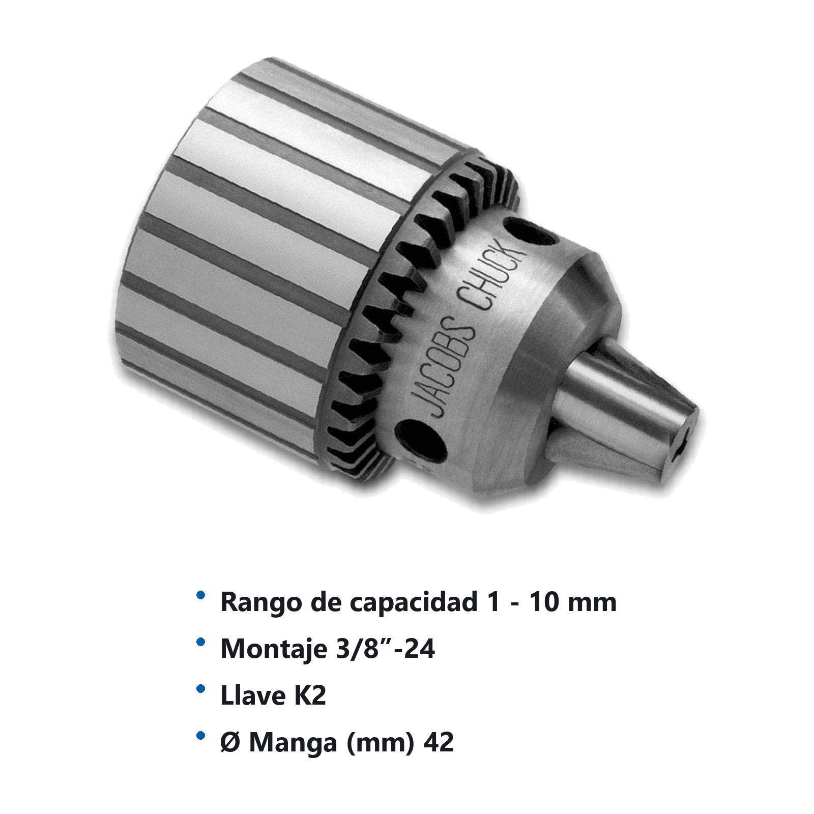 BROQ.JACOBS C/LLAVE 2BA 3/8 C/K2 - Imagen 2