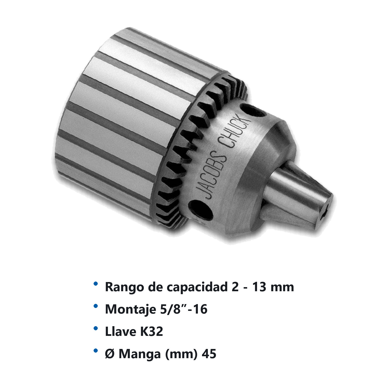 BROQ.JACOBS C/LLAVE 33BA 5/8 C/K32 - Imagen 2