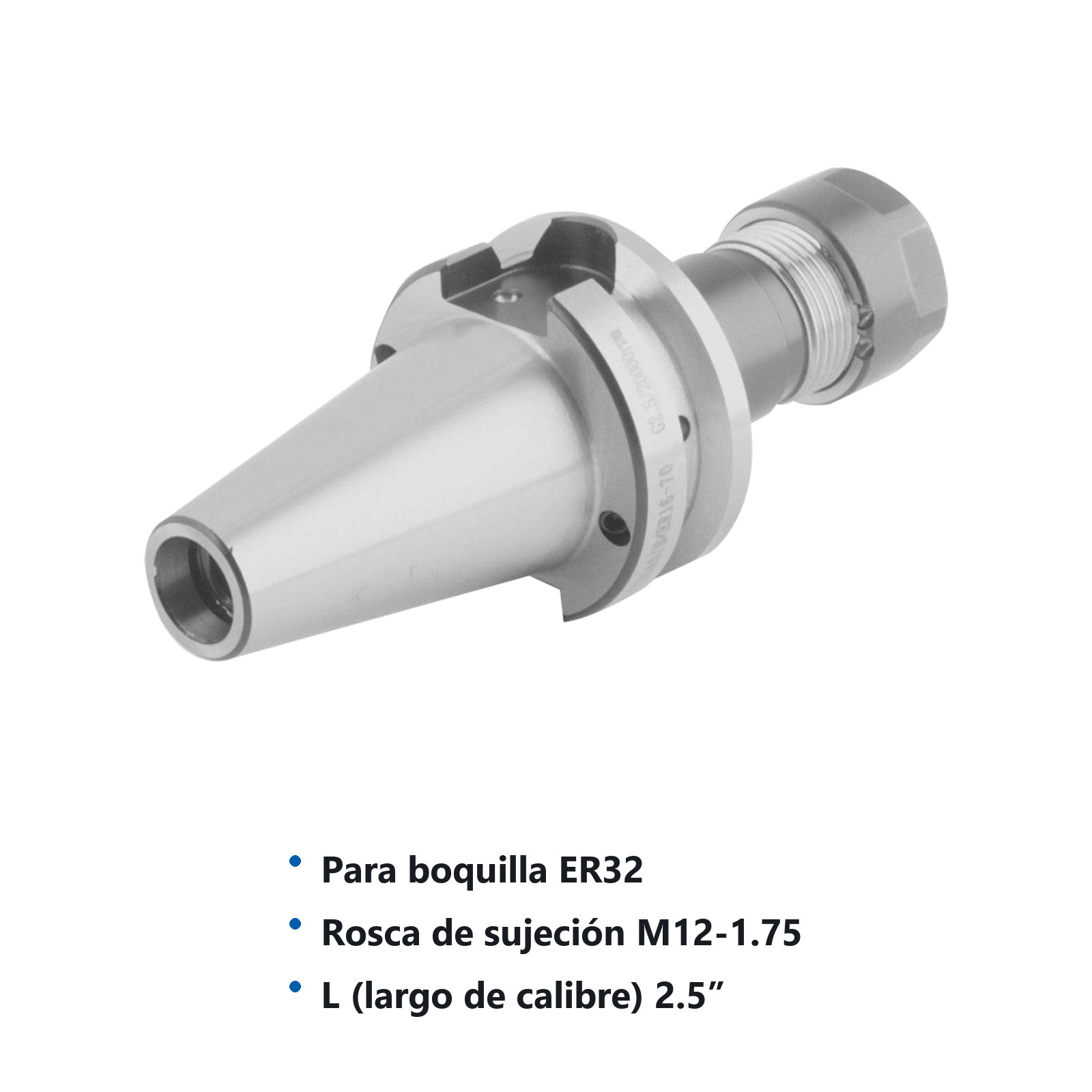 PORTABOQUILLA BT30 P/ER32 M12-1.75 LARGO 70MM - Imagen 2