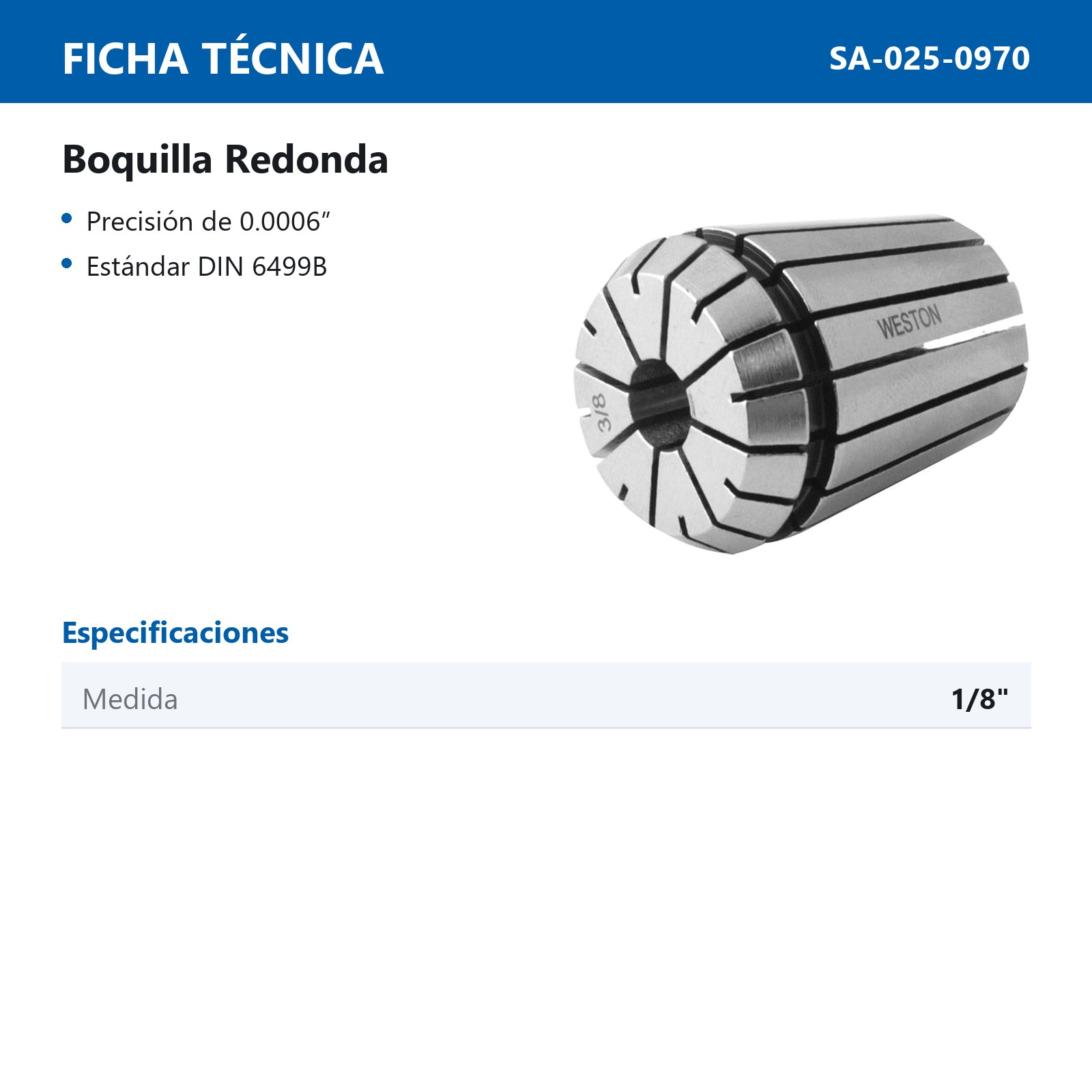 BOQUILLA REDONDA TIPO ER32 1/8" - Imagen 2