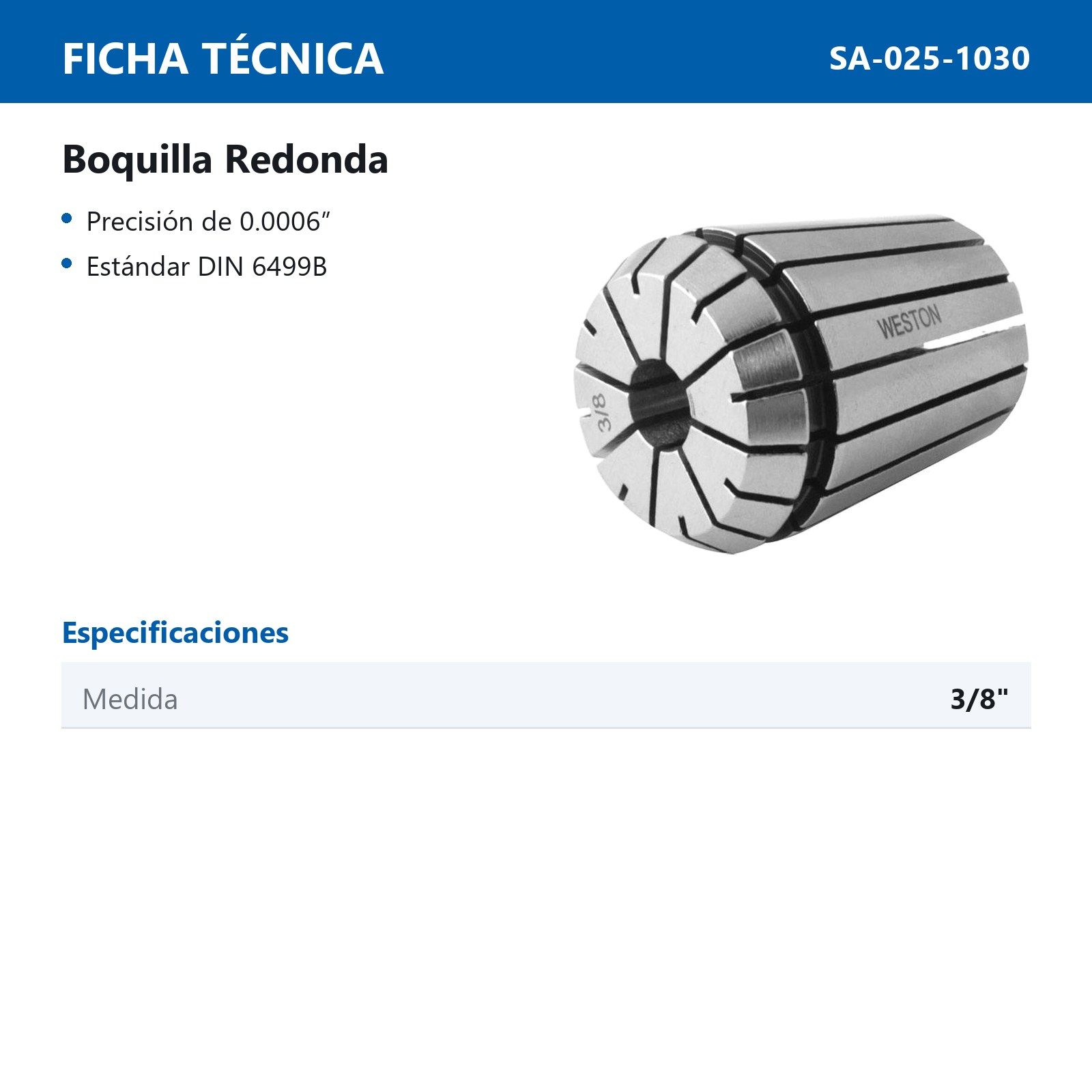 BOQUILLA REDONDA TIPO ER32 3/8" - Imagen 2