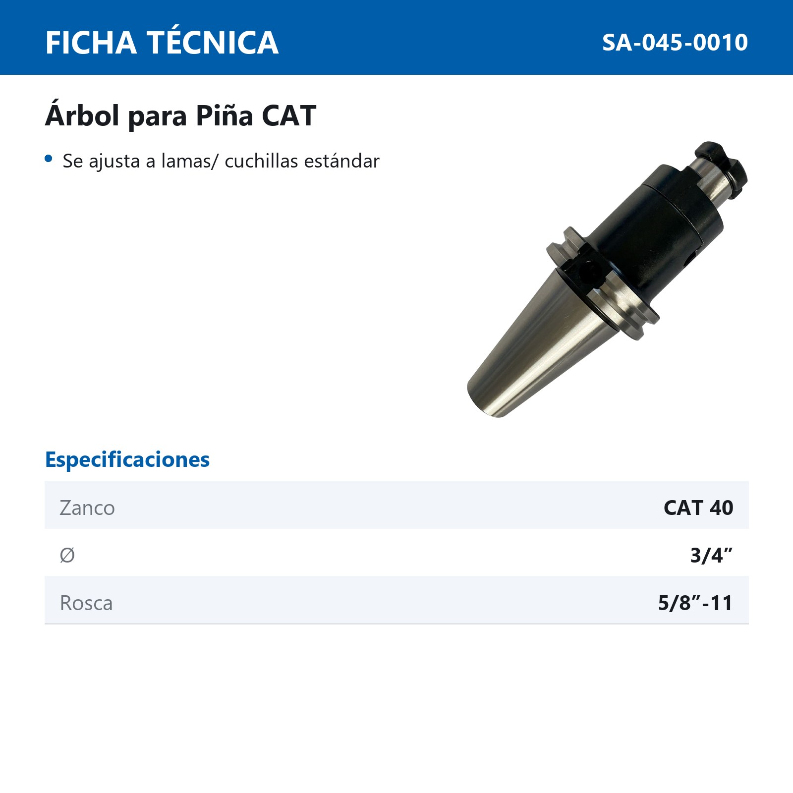 ARBOL P/PIÑA CAT40 - 3/4" - Imagen 2
