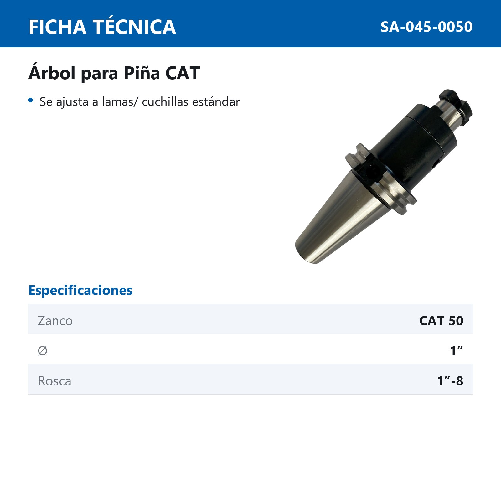 ARBOL P/PIÑA CAT50 - 1" - Imagen 2