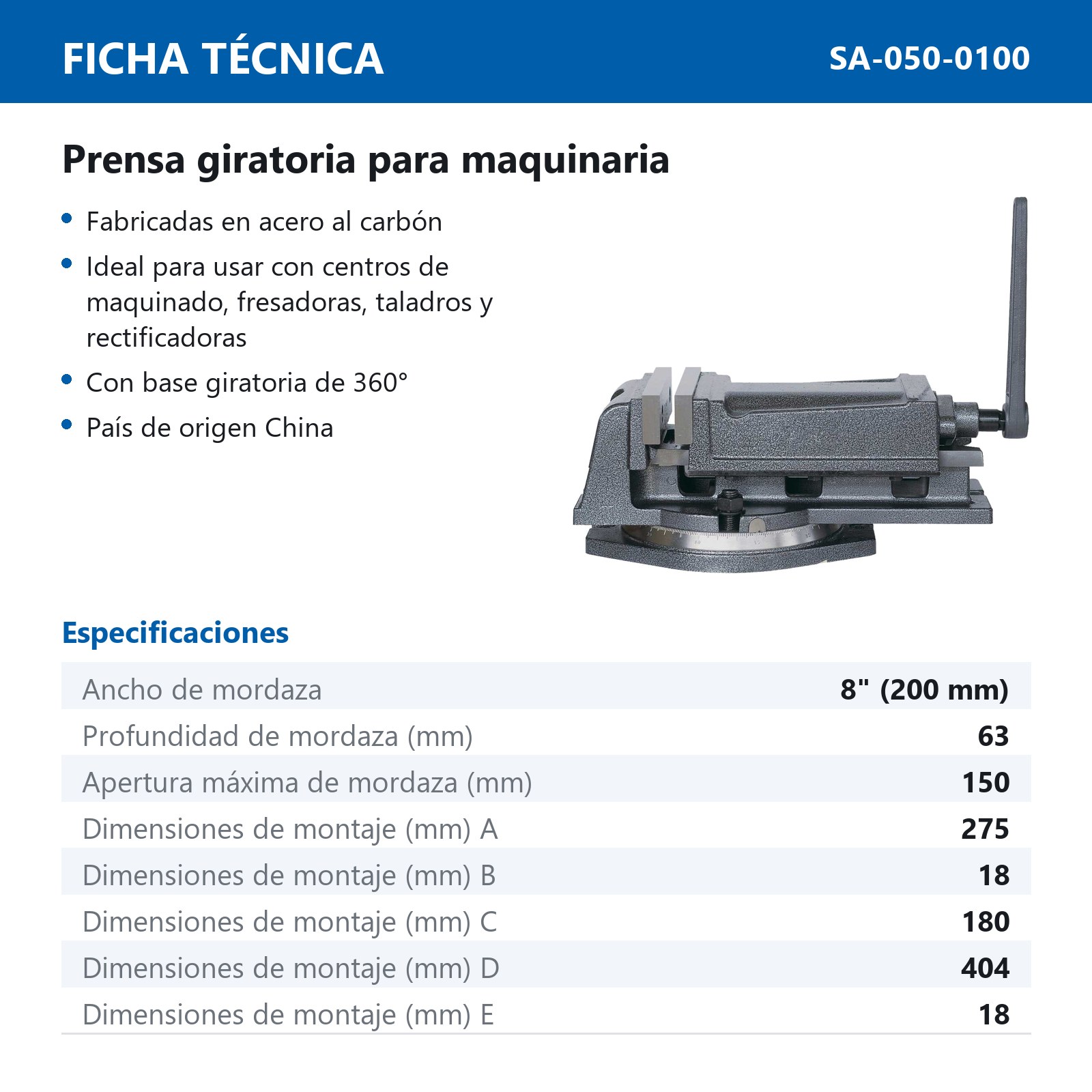 PRENSA GIRATORIA 8" - Imagen 2