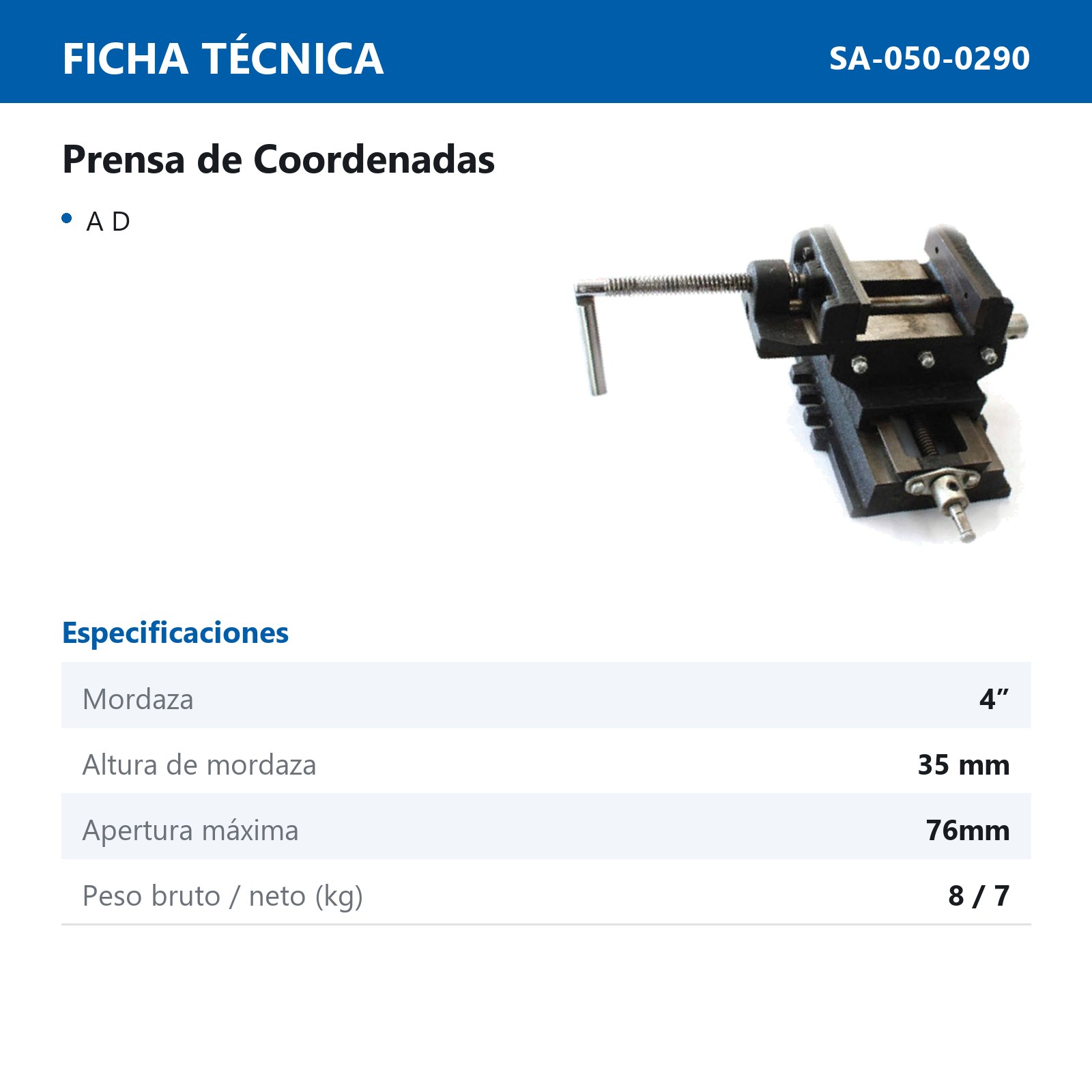 PRENSA DE COORDENADAS 4" - Imagen 2