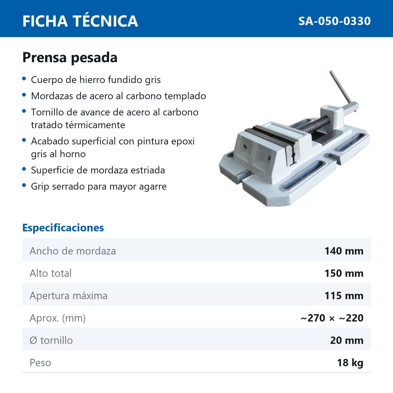 PRENSA PESADA BS1 140MM - Imagen 2