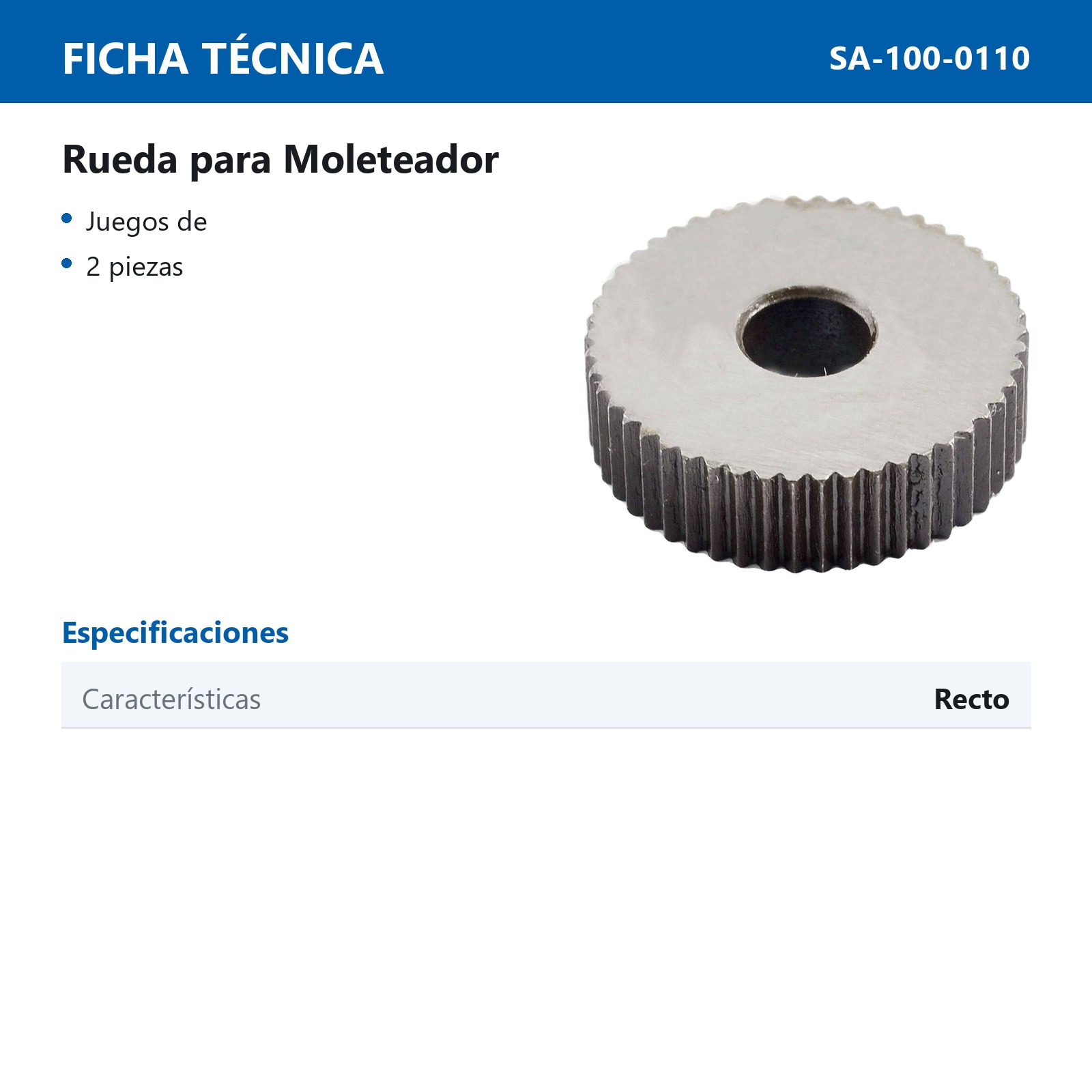 RUEDA P/MOLETEADOR RECTO (2 PIEZAS) - Imagen 2