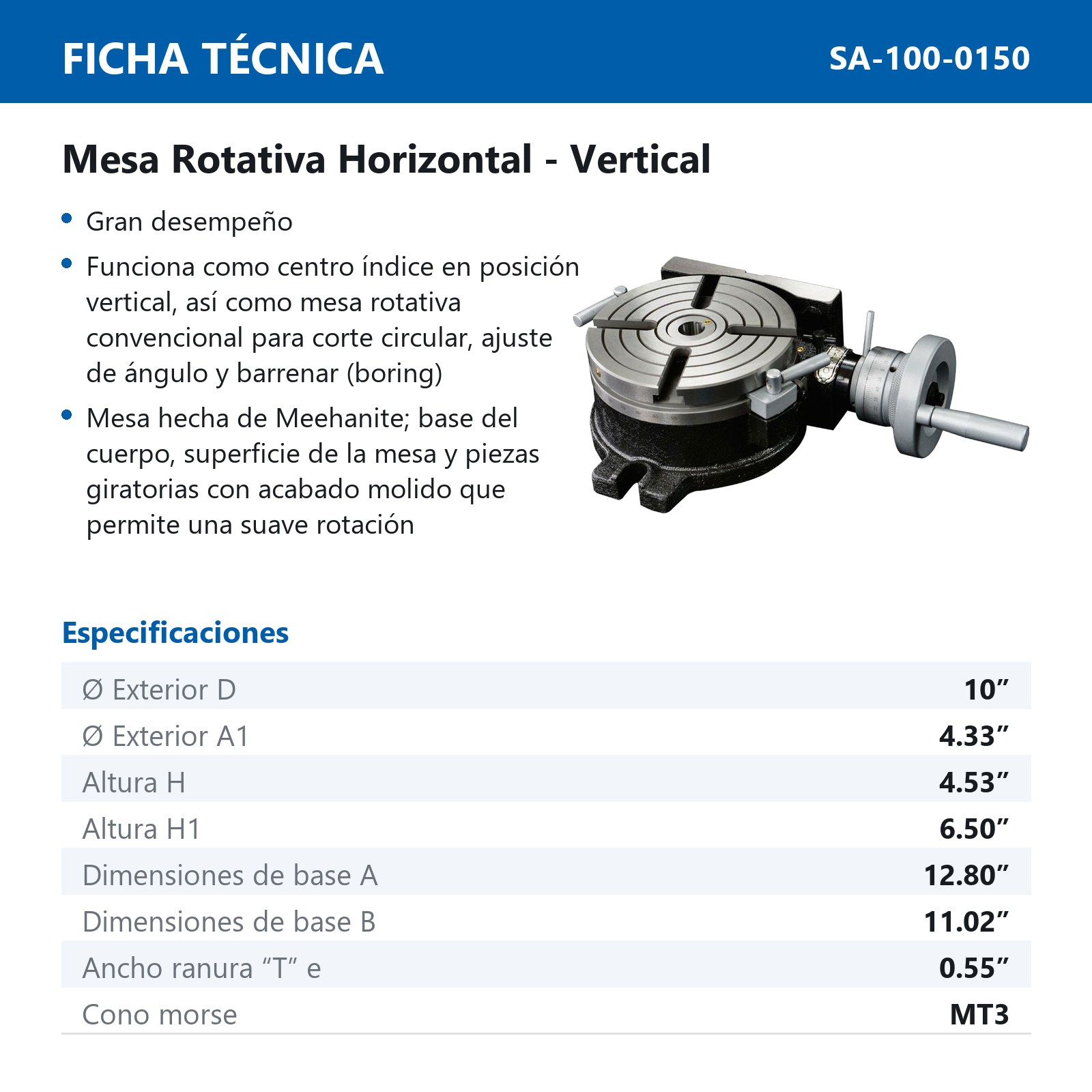 MESA ROTATIVA HOR/VER 10" - Imagen 2