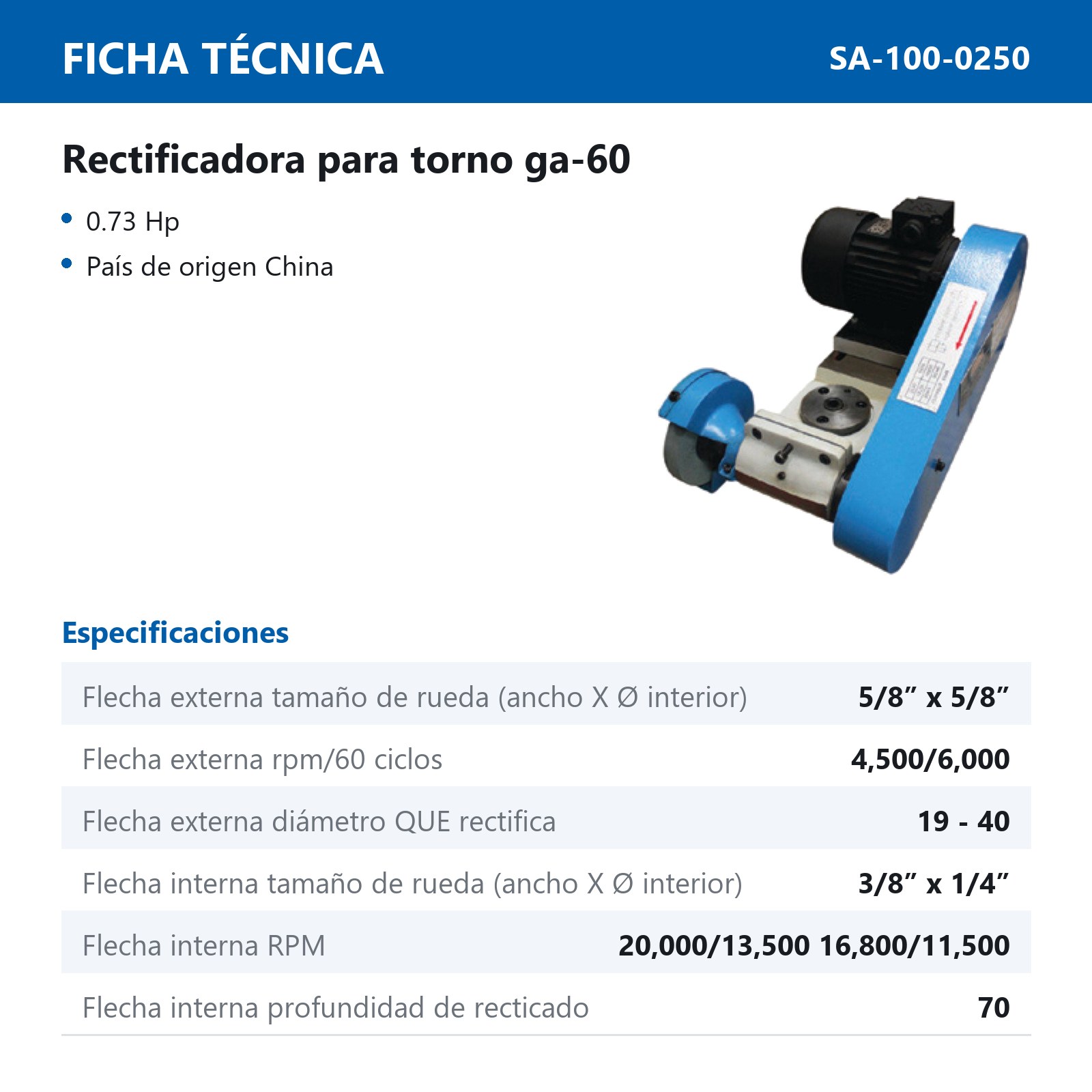 RECTIFICADORA P/TORNO GA-60 - Imagen 2