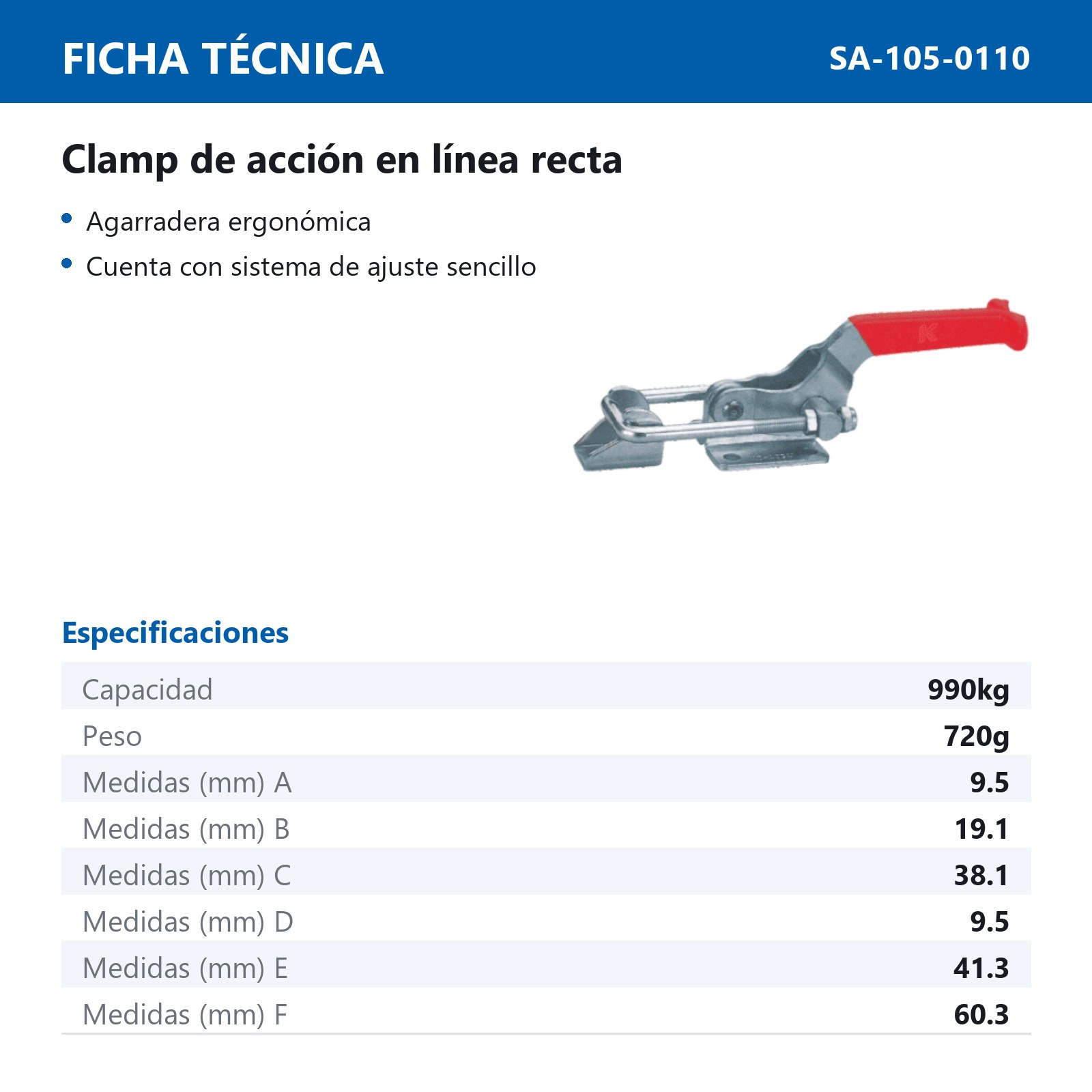 CLAMP ACCION DE JALAR 990KGS - Imagen 2
