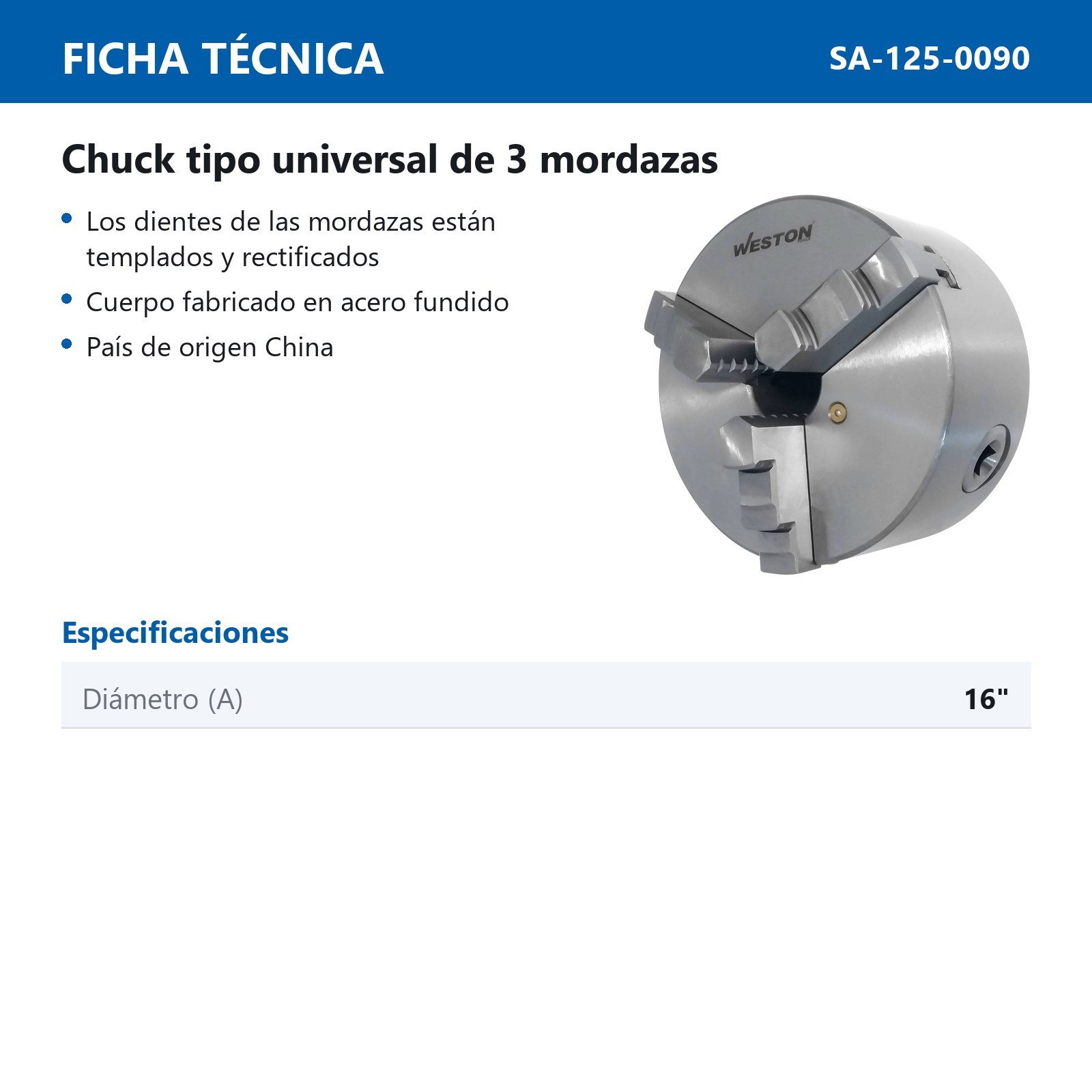 CHUCK 16" 3 MORDAZAS UNIVERSAL - Imagen 4