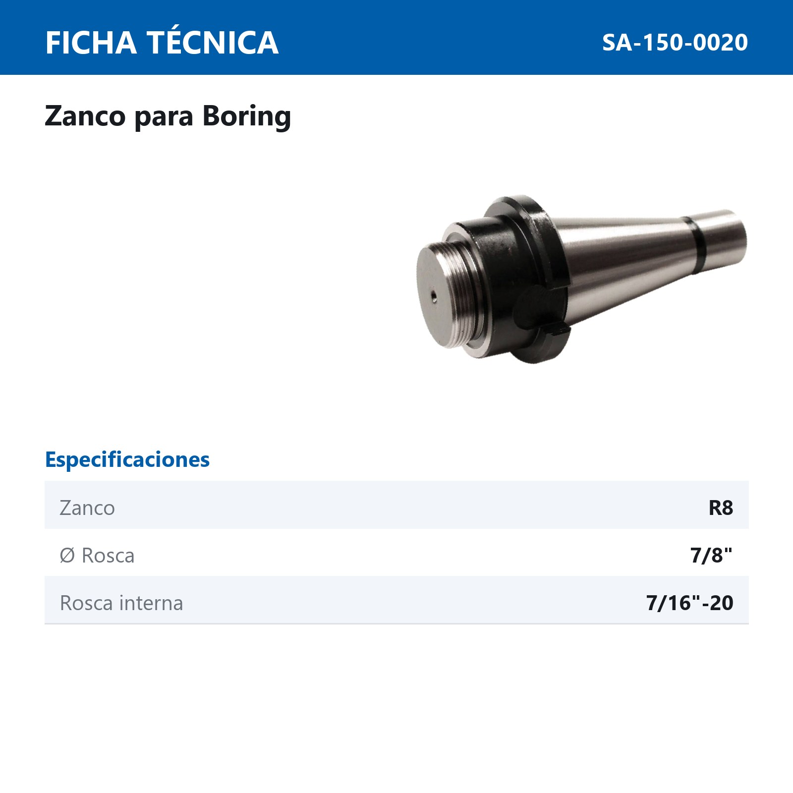 ZANCO R8 PARA BORING 7/8" - Imagen 2