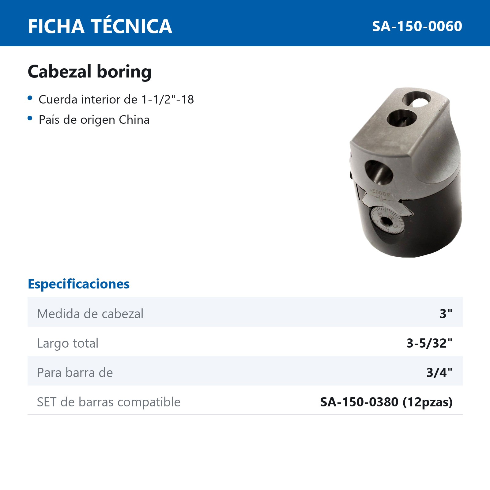 BORING HEAD 3"/CABEZA D/MANDRINADO 3" - Imagen 3