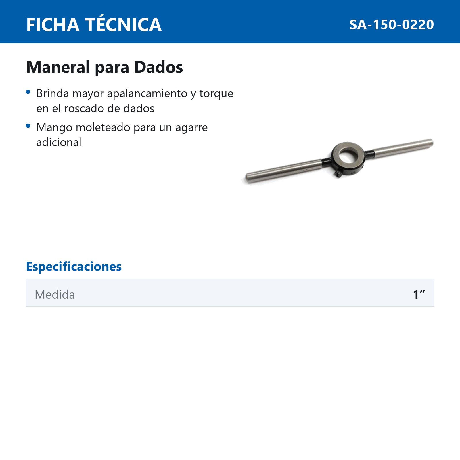 MANERAL P/DADOS 1" (25,4MM) - Imagen 2