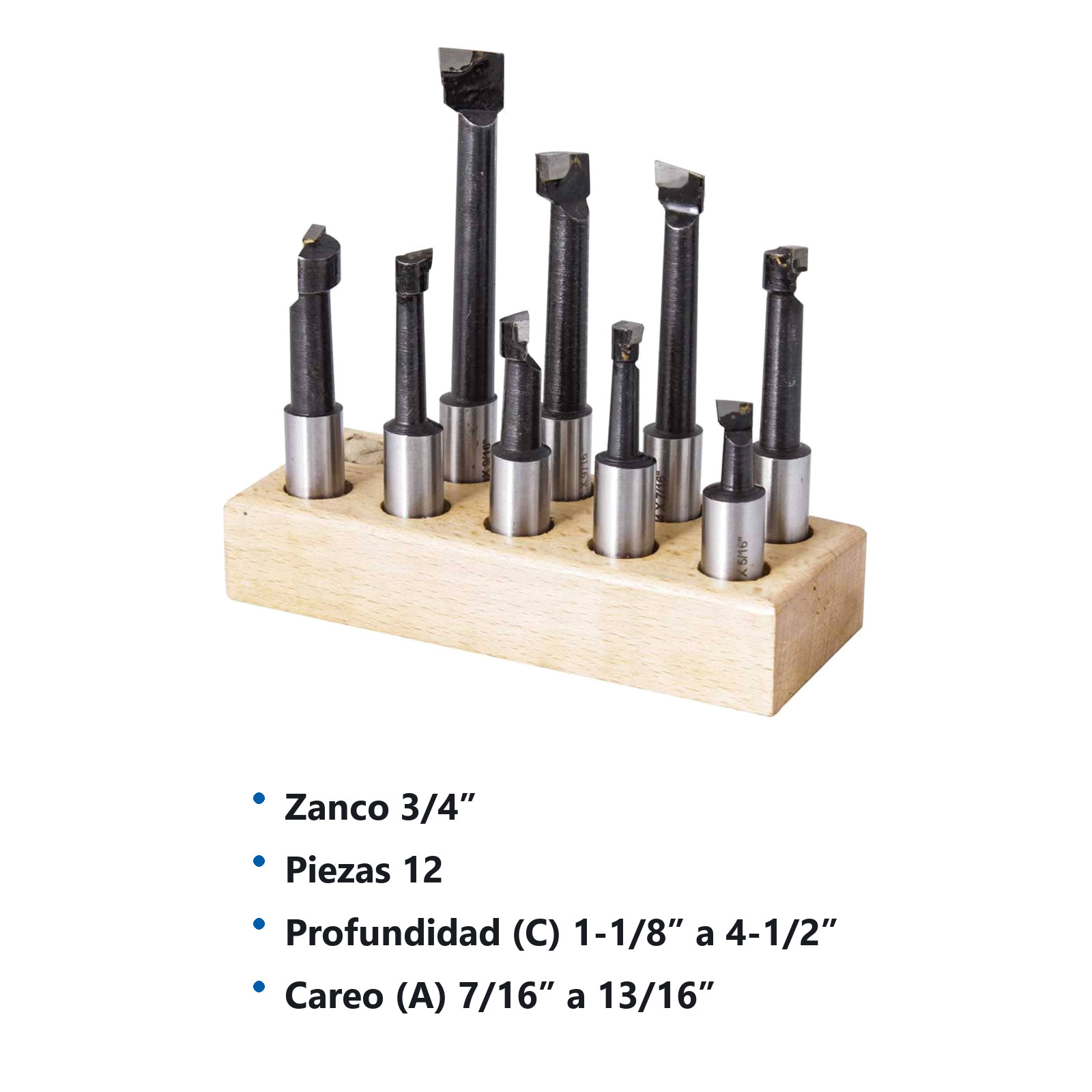 JGO D/BARRAS P/BORING 3/4" (12PZAS) - Imagen 2