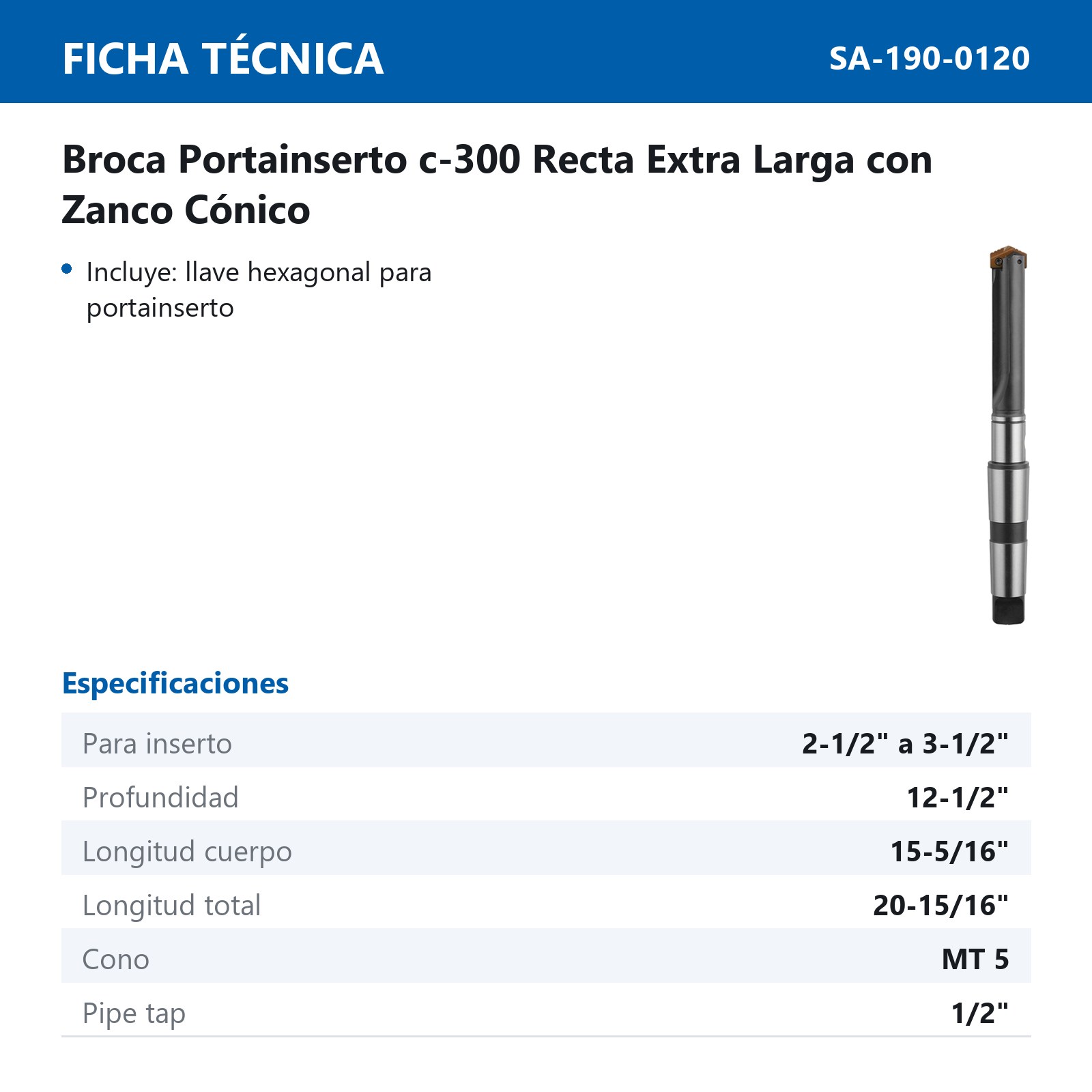 HOLDER BROCA CONICA FRACC. 2-1/2" A 3-1/2" XL - Imagen 2