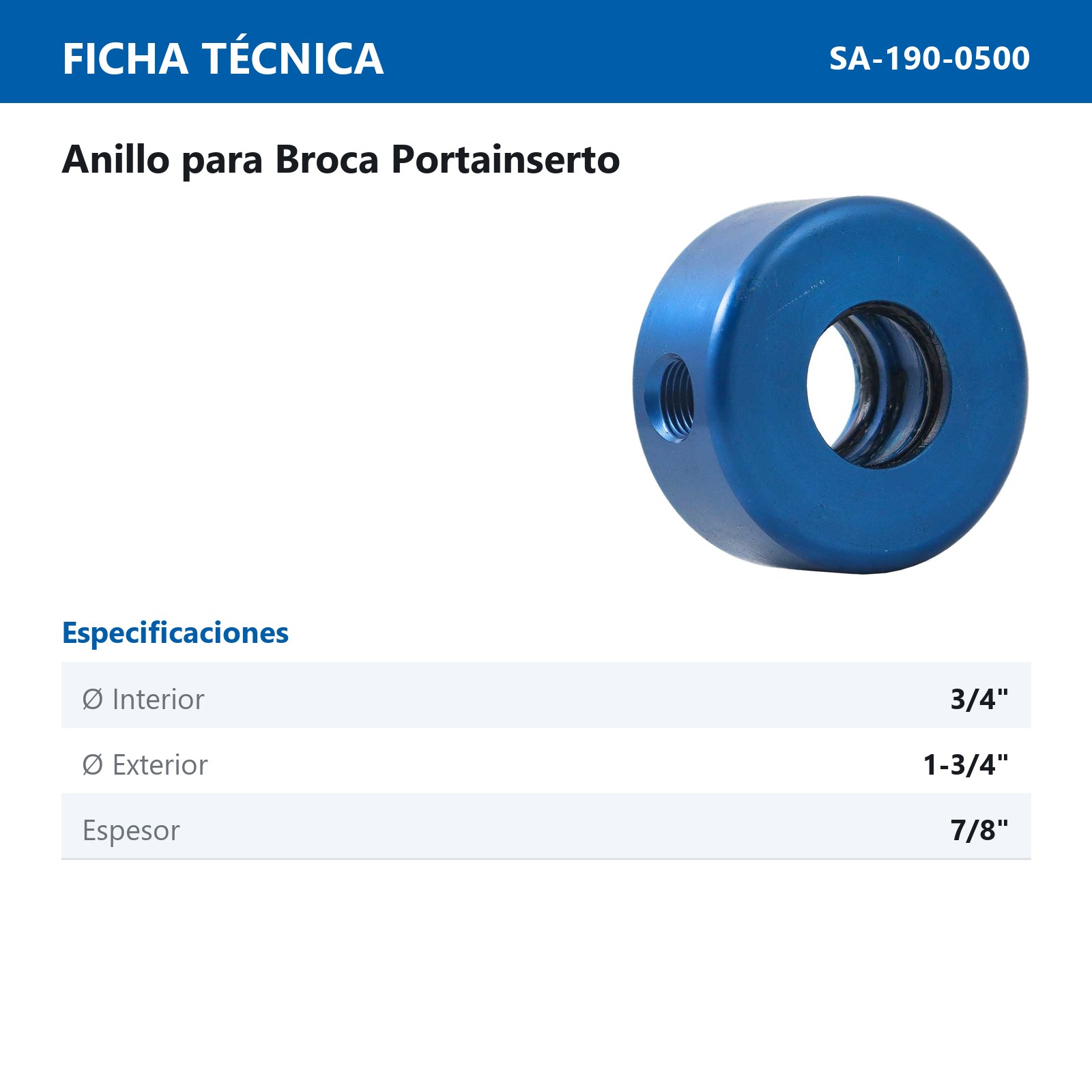 ANILLO PARA PORTA BROCA 3/4" - Imagen 4