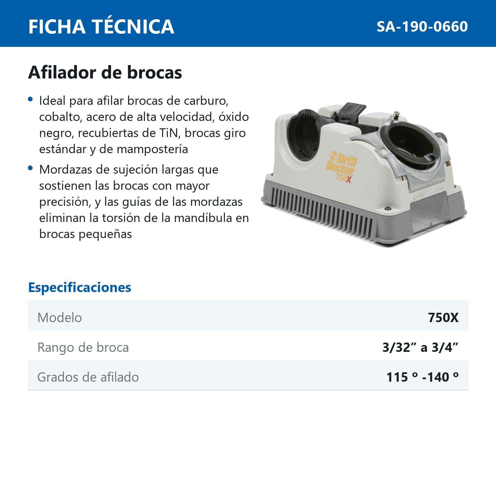 AFILADORA DE BROCA 750X - Imagen 2