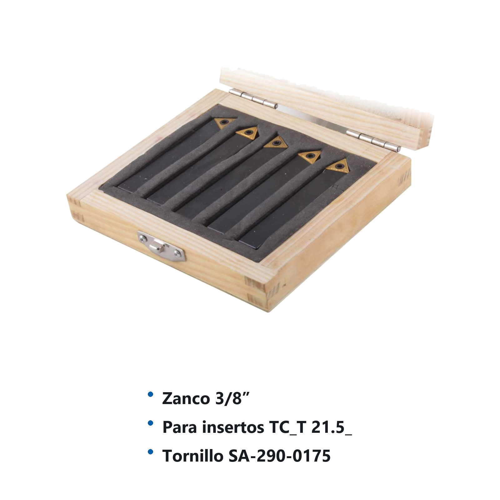 JUEGO DE PORTAINSERTOS ST 5 PZAS. ZANCO 3/8"  C/TCMT21.51 - Imagen 2
