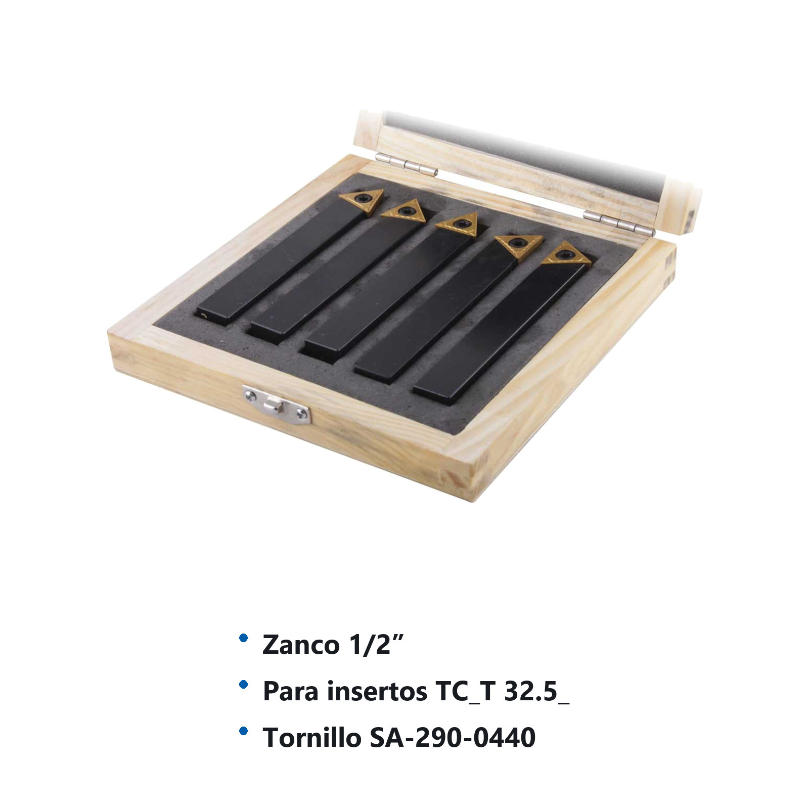 JUEGO DE PORTAINSERTOS ST 5 PZAS. ZANCO 1/2" C/TCMT32.51 - Imagen 2