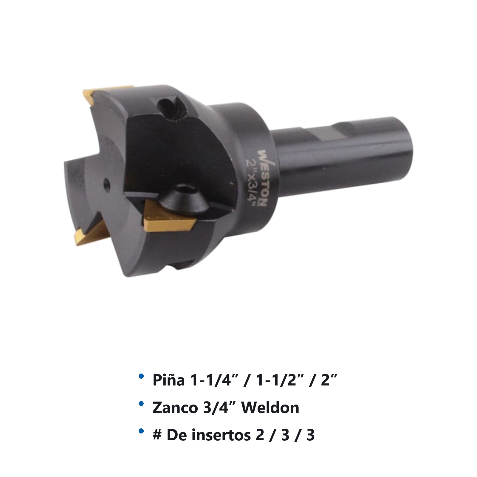 JUEGO DE CORTADORES TP 3 PZAS. ZANCO WELDON 3/4" PIÑA 1-1/4" A 2" P/TPC32 - Imagen 2