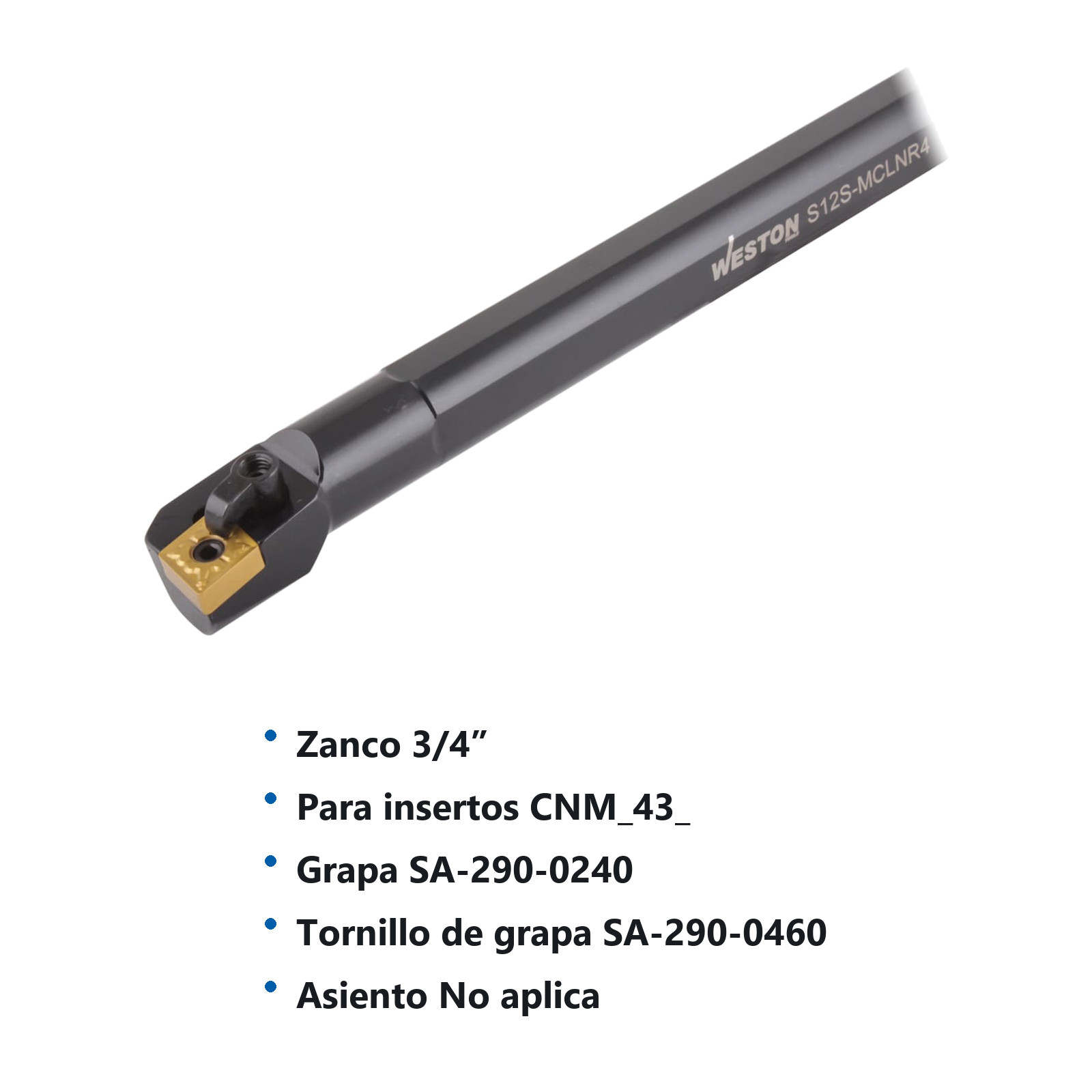 BARRA INTERIOR MCLNR4 S12S 3/4" C/CNMG432 - Imagen 2