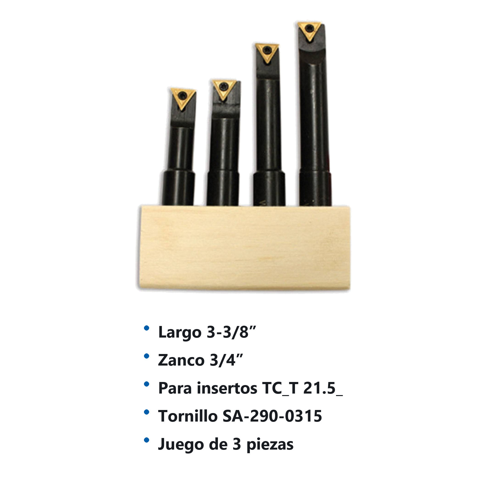 JUEGO DE BARRA INTERIOR 8 PZAS. ZANCO 3/4" C/TCMT21.51 Y TCMT221 - Imagen 2