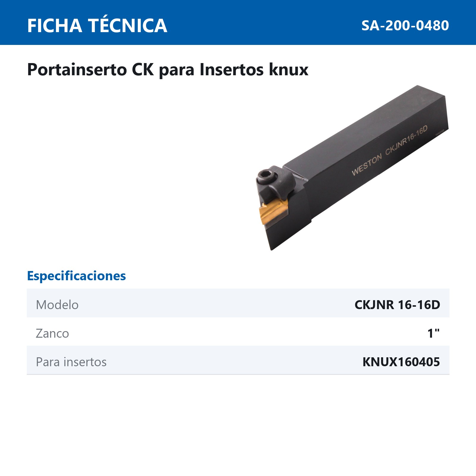 PORTA INSERTO CKJNR16-16D 1" P/KNUX160405R - Imagen 2