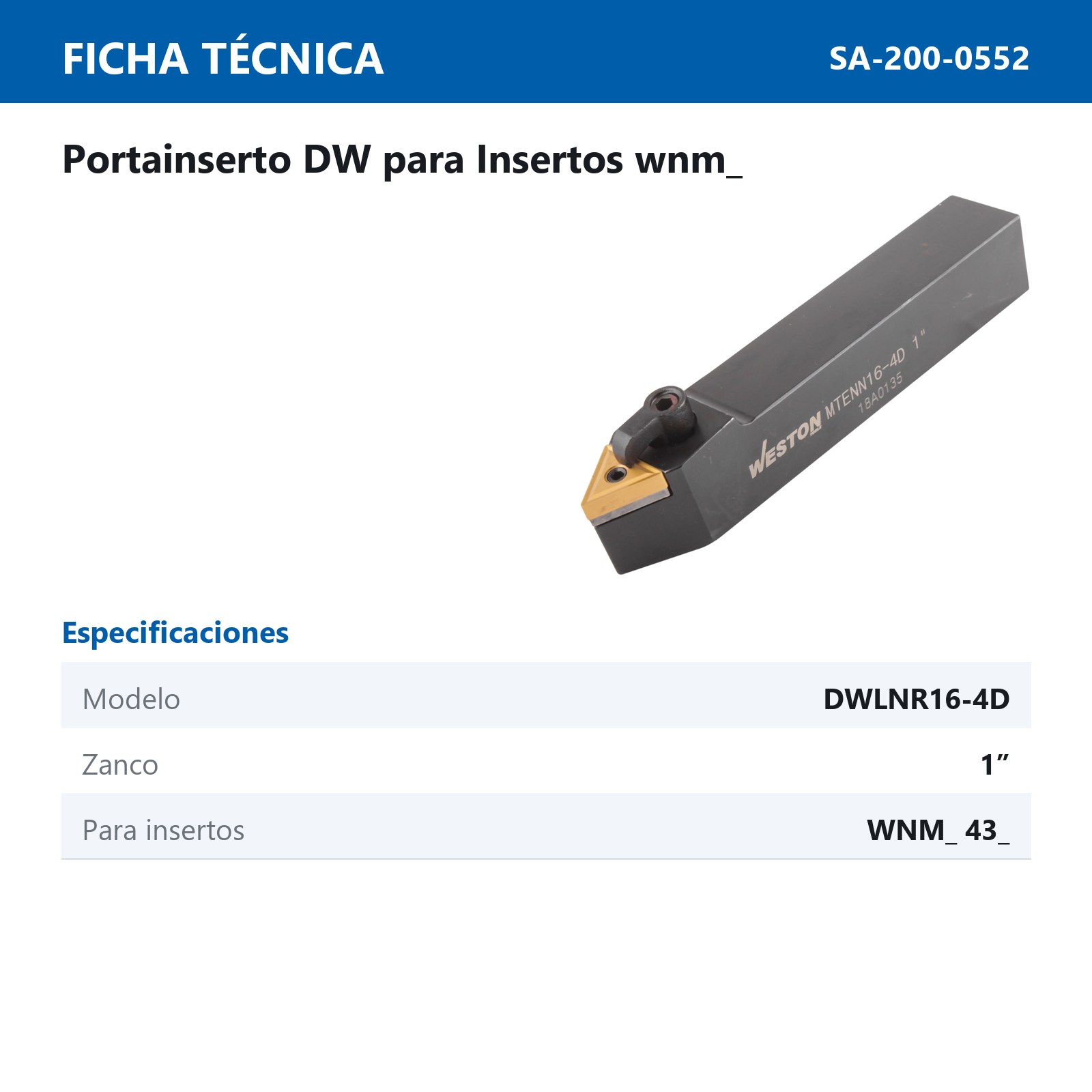 PORTA INSERTO TWLNR16-4D 1" P/WNMG432 - Imagen 2