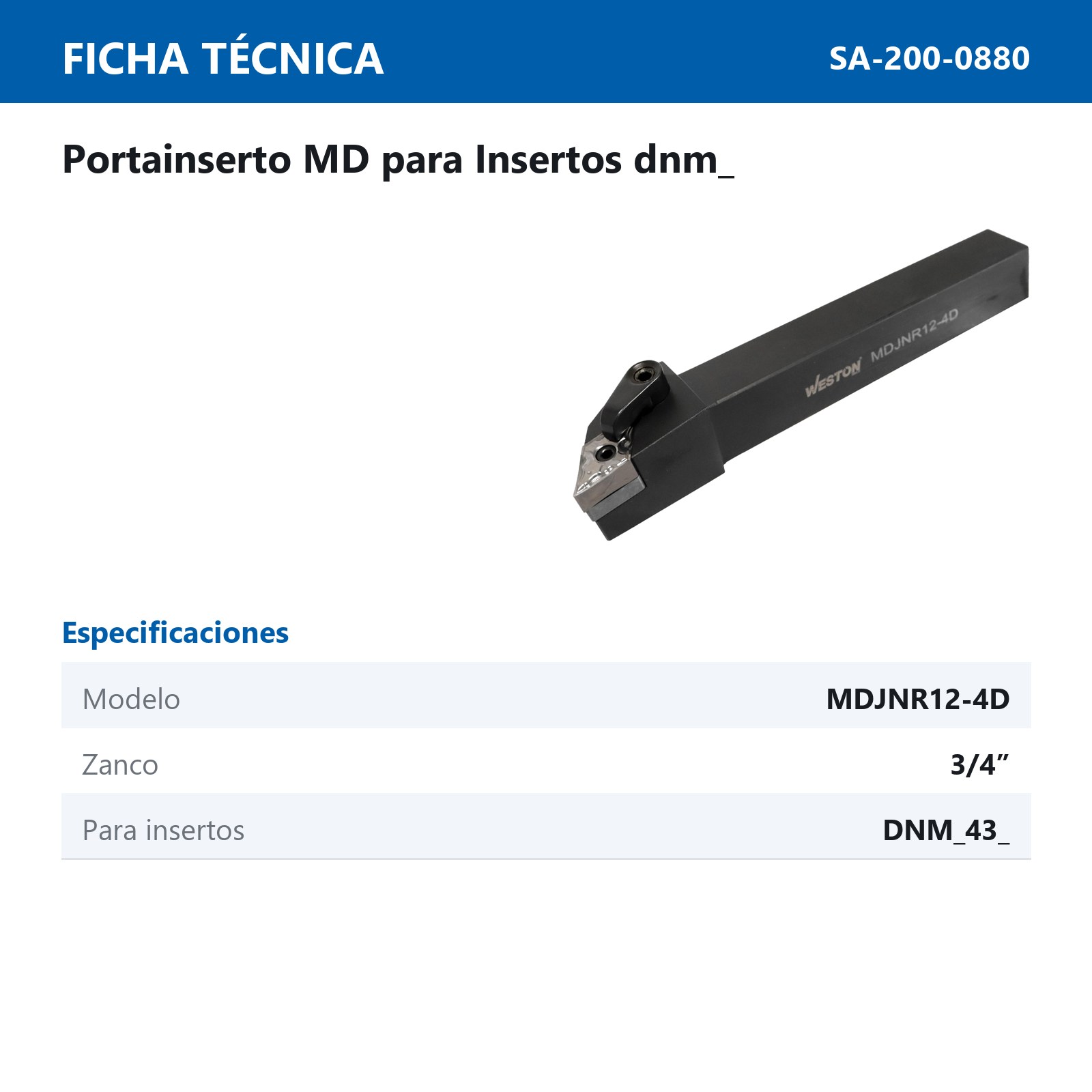 PORTA INSERTO MDJNR 12-4D 3/4" P/DNMG432 - Imagen 2