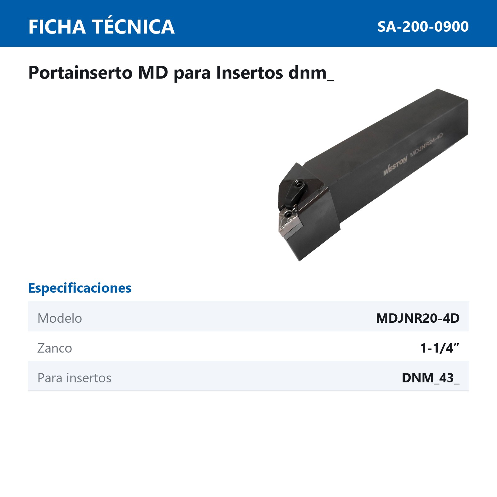 PORTA INSERTO MDJNR 24-4D 1-1/2" P/DNMG432 - Imagen 2