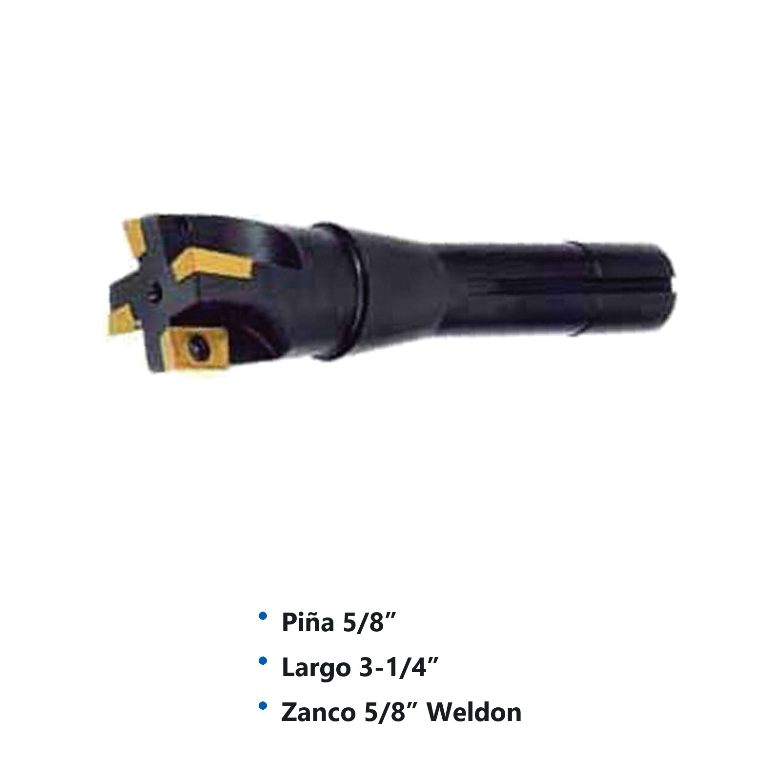 CORTADOR AP ZANCO WELDON 5/8" PIÑA 5/8" 90° P/APKT11T308-PM - Imagen 2