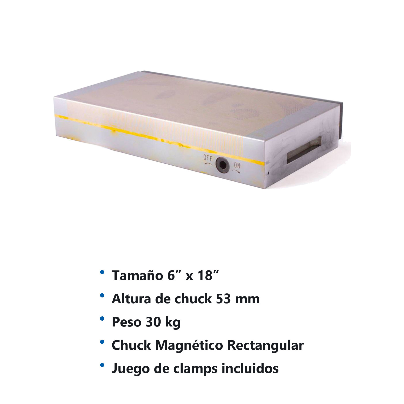 CHUCK/ PLATO MAGNETICO RECTANGULAR 18" X 6" - Imagen 4