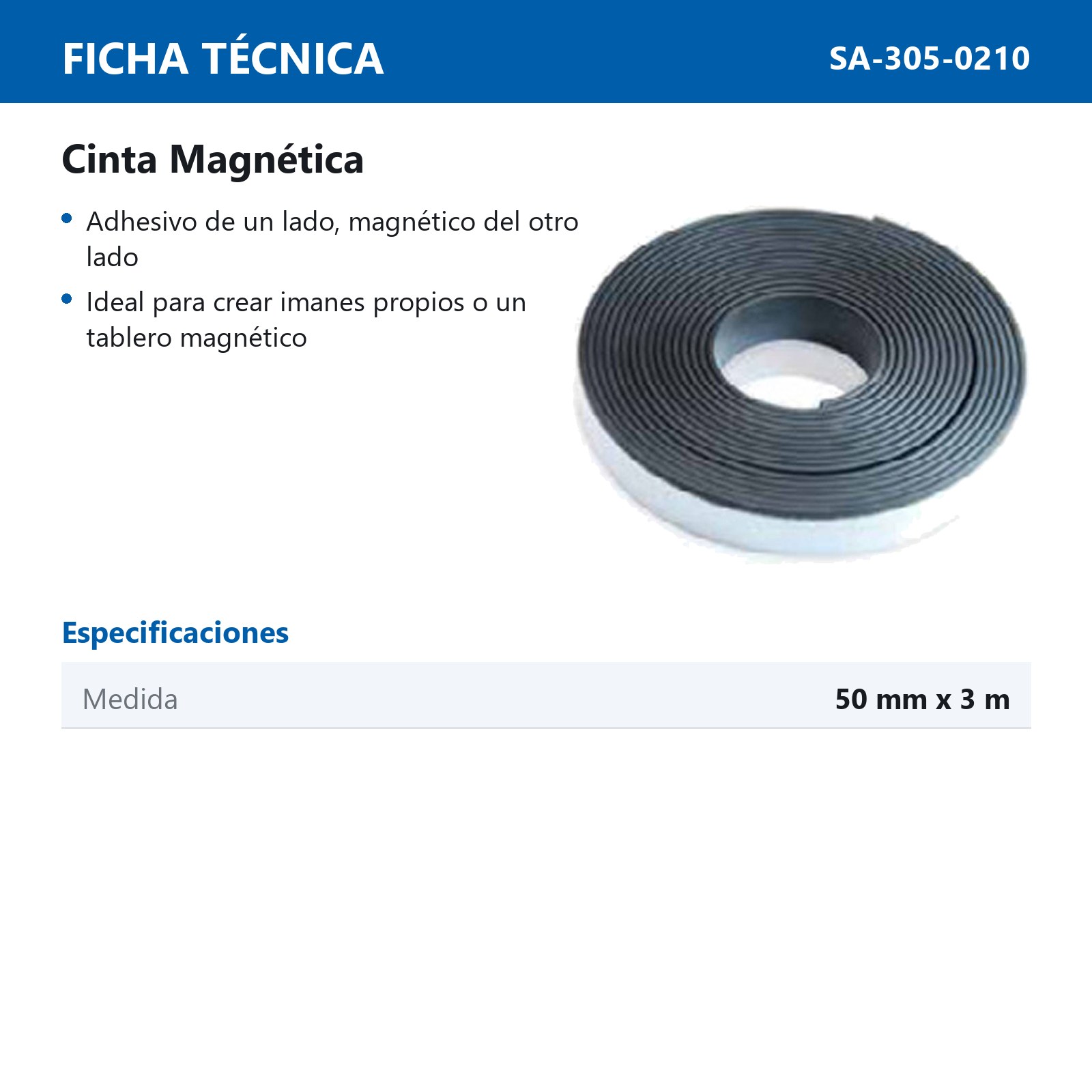 CINTA MAGNETICA 50MM X 3M - Imagen 2