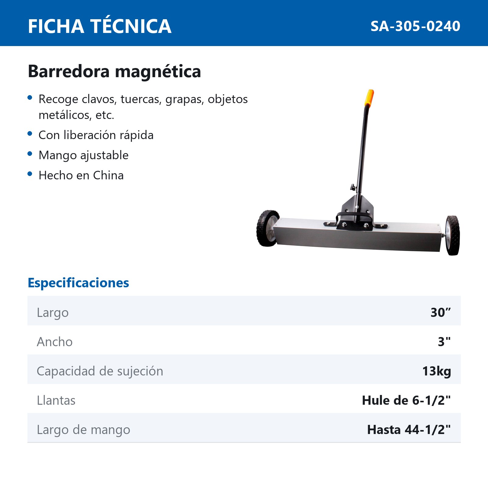 BARREDORA MAGNETICA CON LIBERACION RAPIDA - Imagen 4
