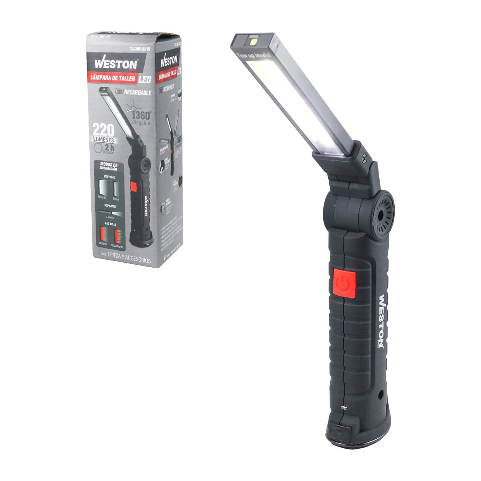 Lámpara de Taller Recargable LED 220 Lm Weston