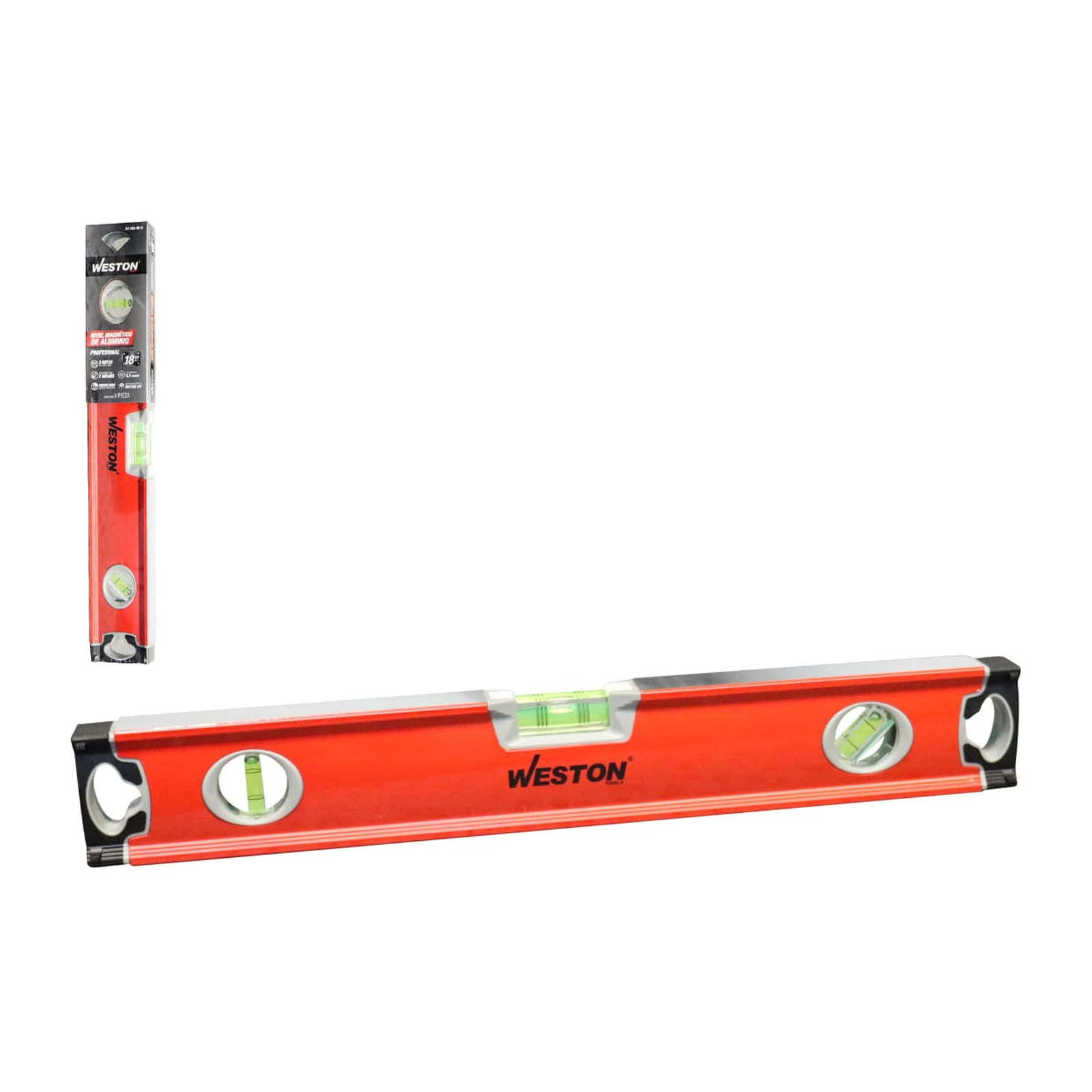 Nivel Profesional Magnético de Aluminio 18" WESTON