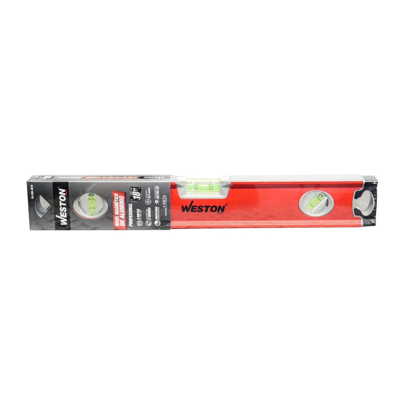NIVEL PROFESIONAL MAGNETICO DE ALUMINIO 18" - Imagen 4