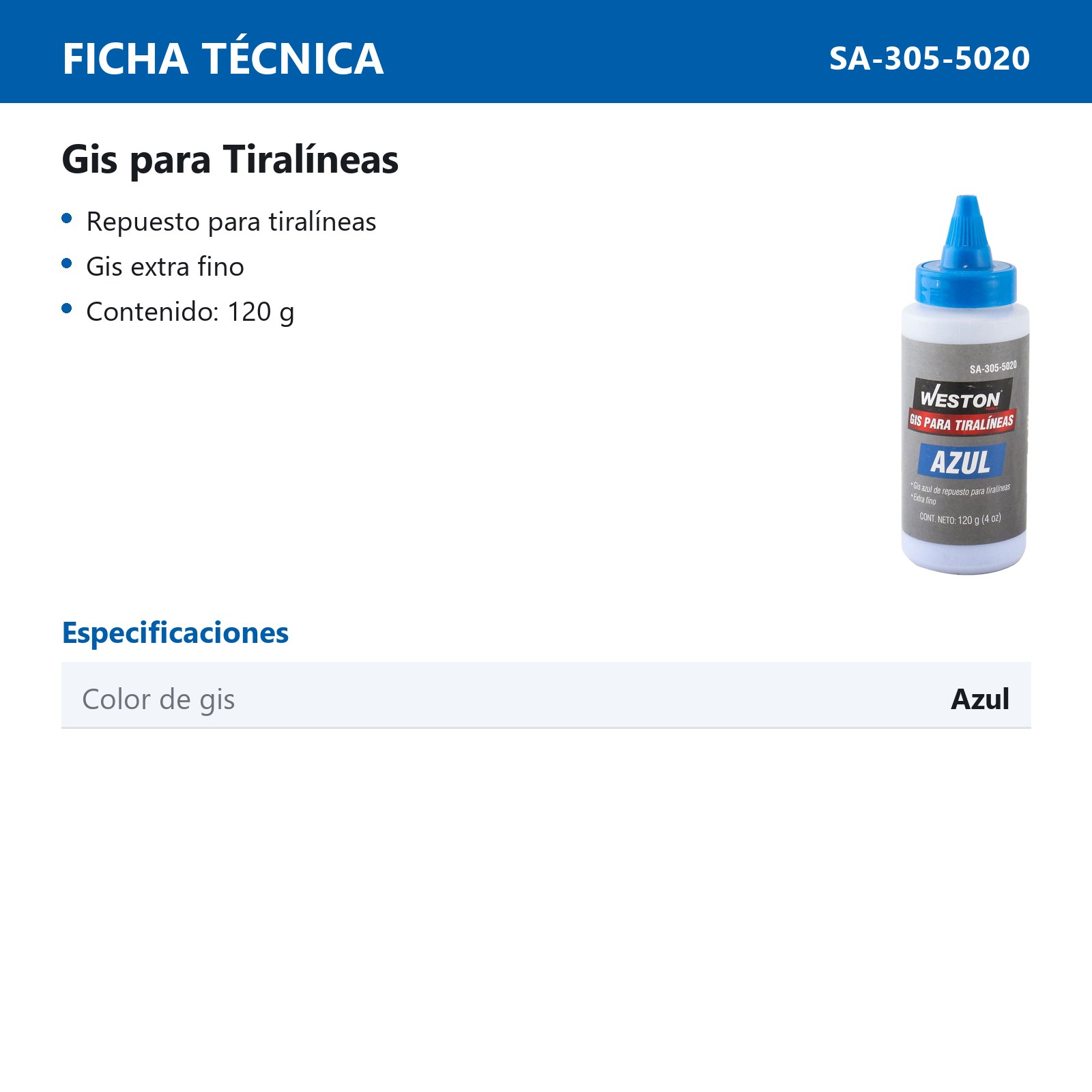 GIS AZUL PARA TIRALINEAS 120g (4oz) - Imagen 4