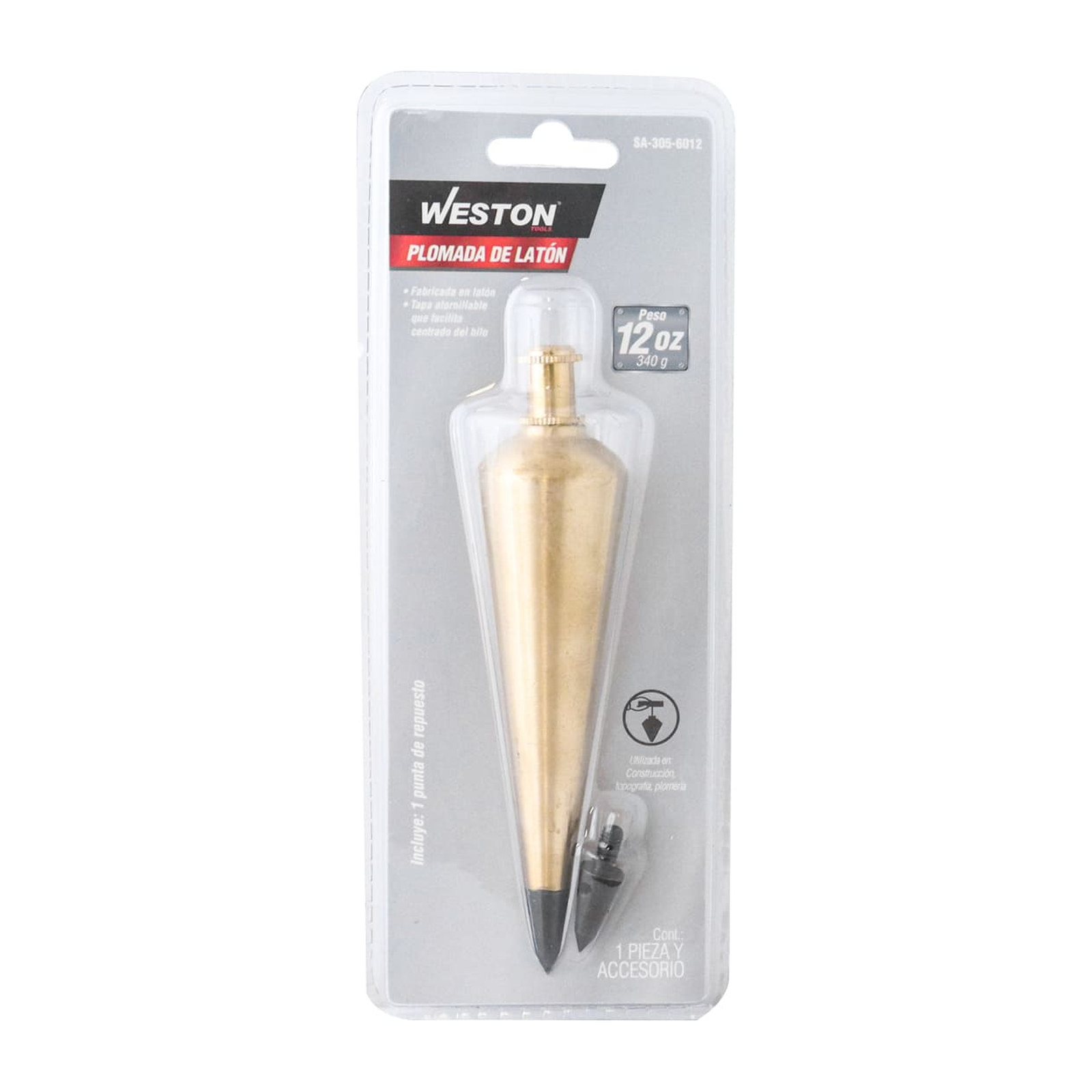 PLOMADA DE LATON 12oz - Imagen 4