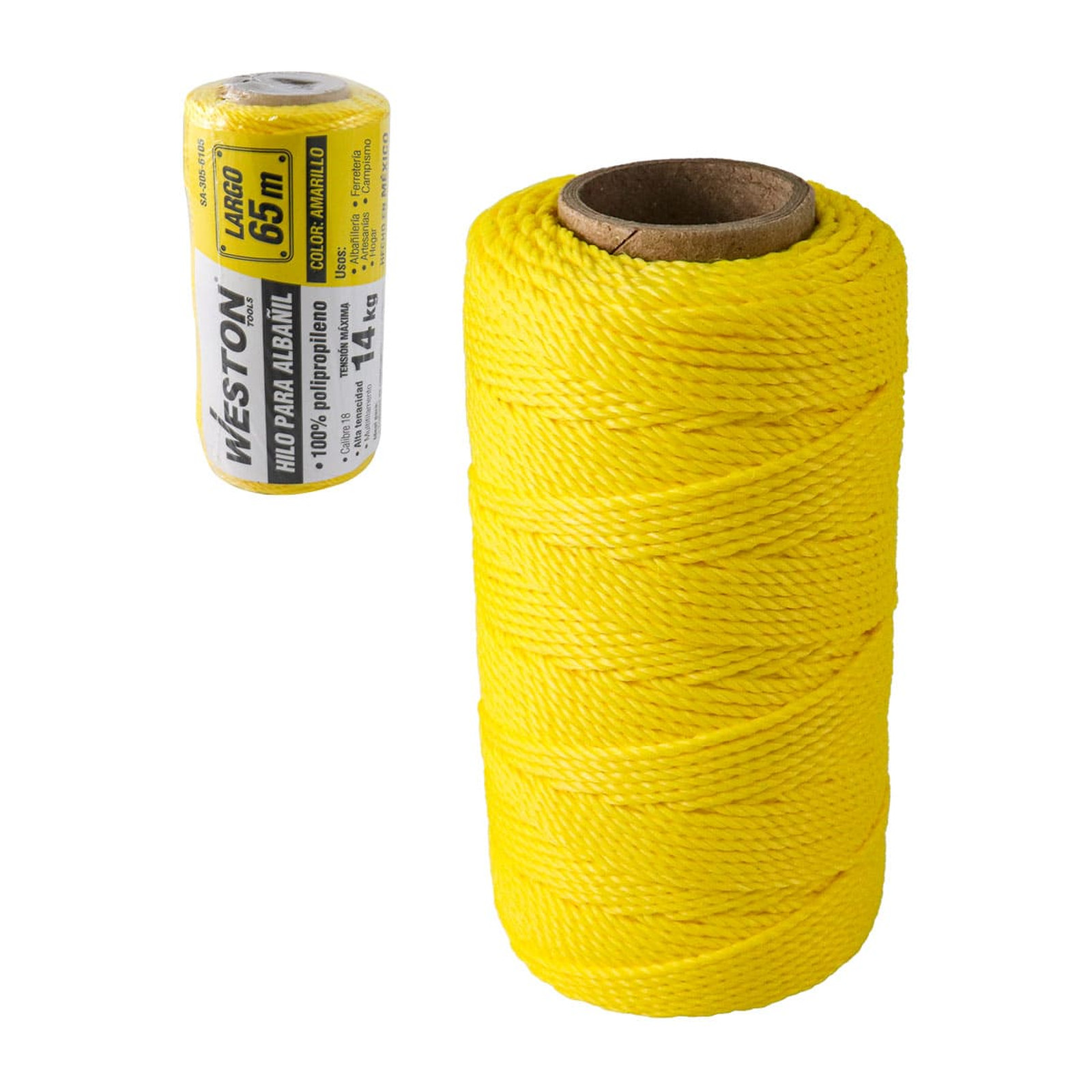 Hilo para Albañil de Polipropileno Calibre 18 Amarillo 65 m Weston