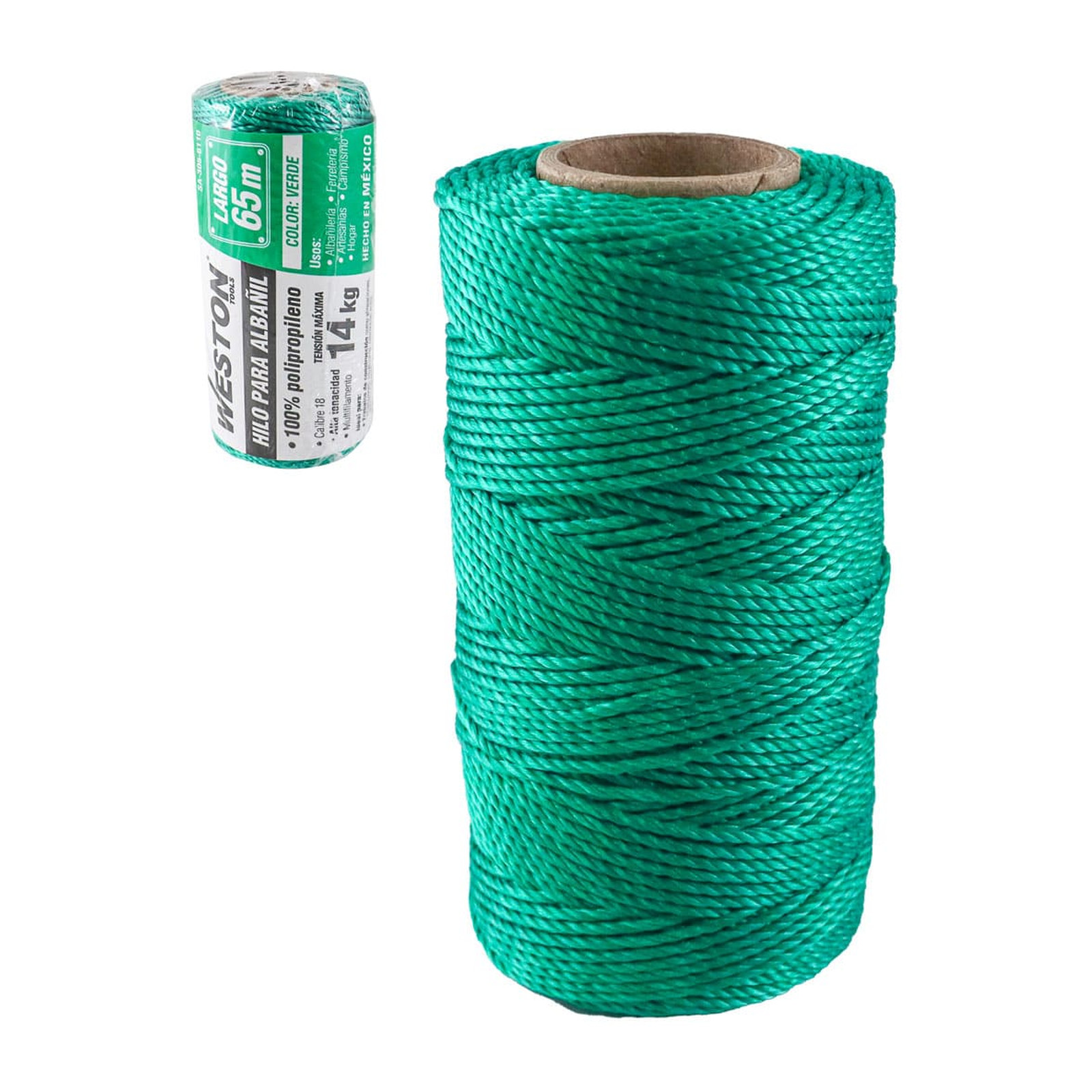 Hilo para Albañil de Polipropileno Calibre 18 Verde 65 m Weston