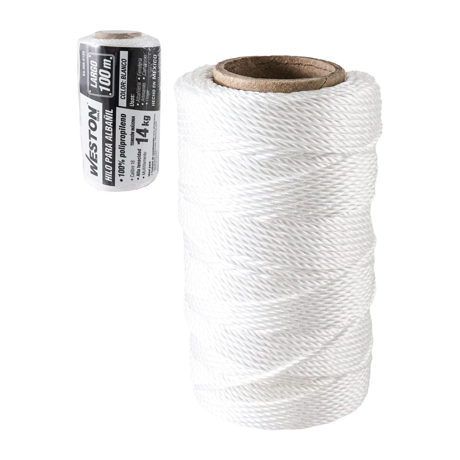 Hilo para Albañil de Polipropileno Calibre 18 Blanco 100 m Weston